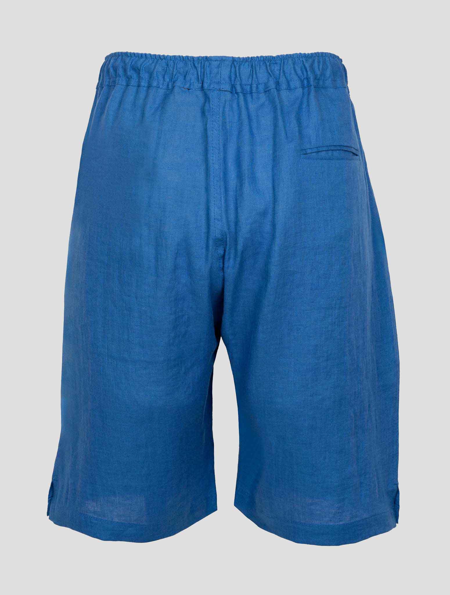 Синие льняные короткие брюки Kiton