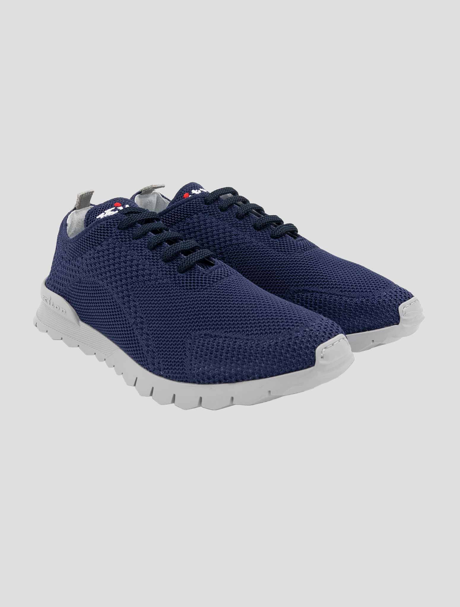 Синие хлопковые кроссовки Kiton Ea