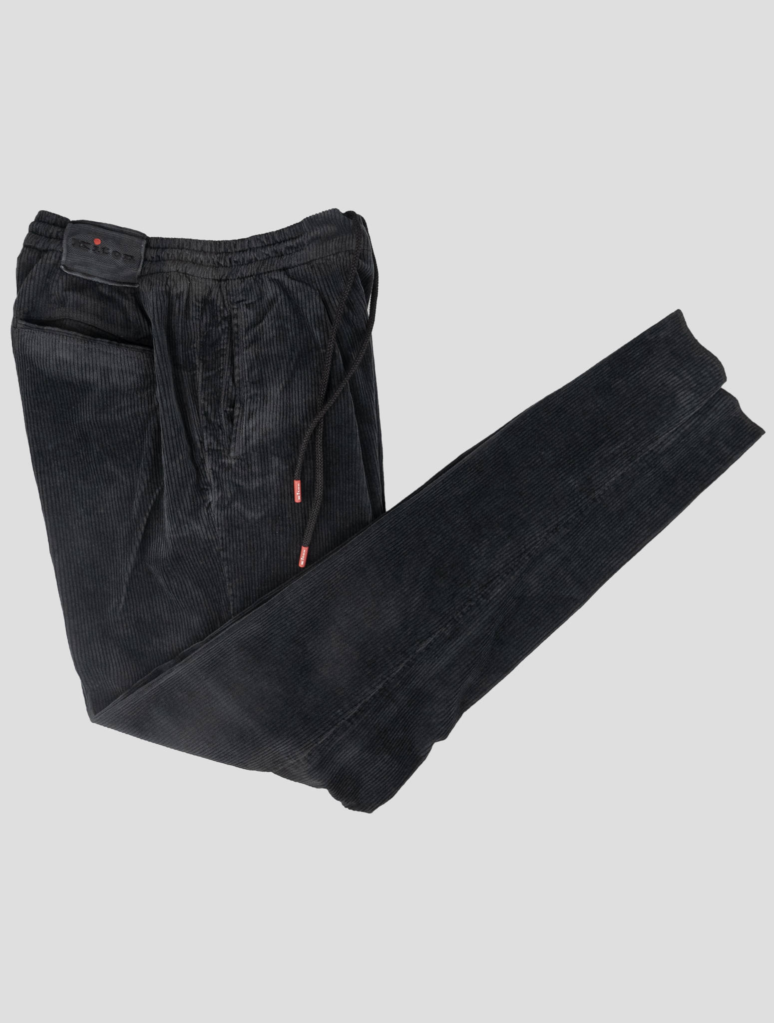 Kiton Black Cotton Cashmere Ea Velvet Pants