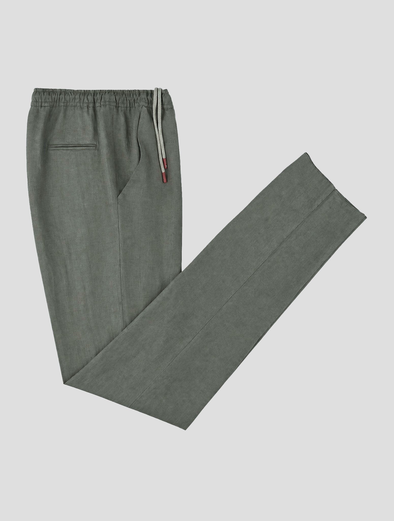 Kiton Светло-зеленые льняные брюки