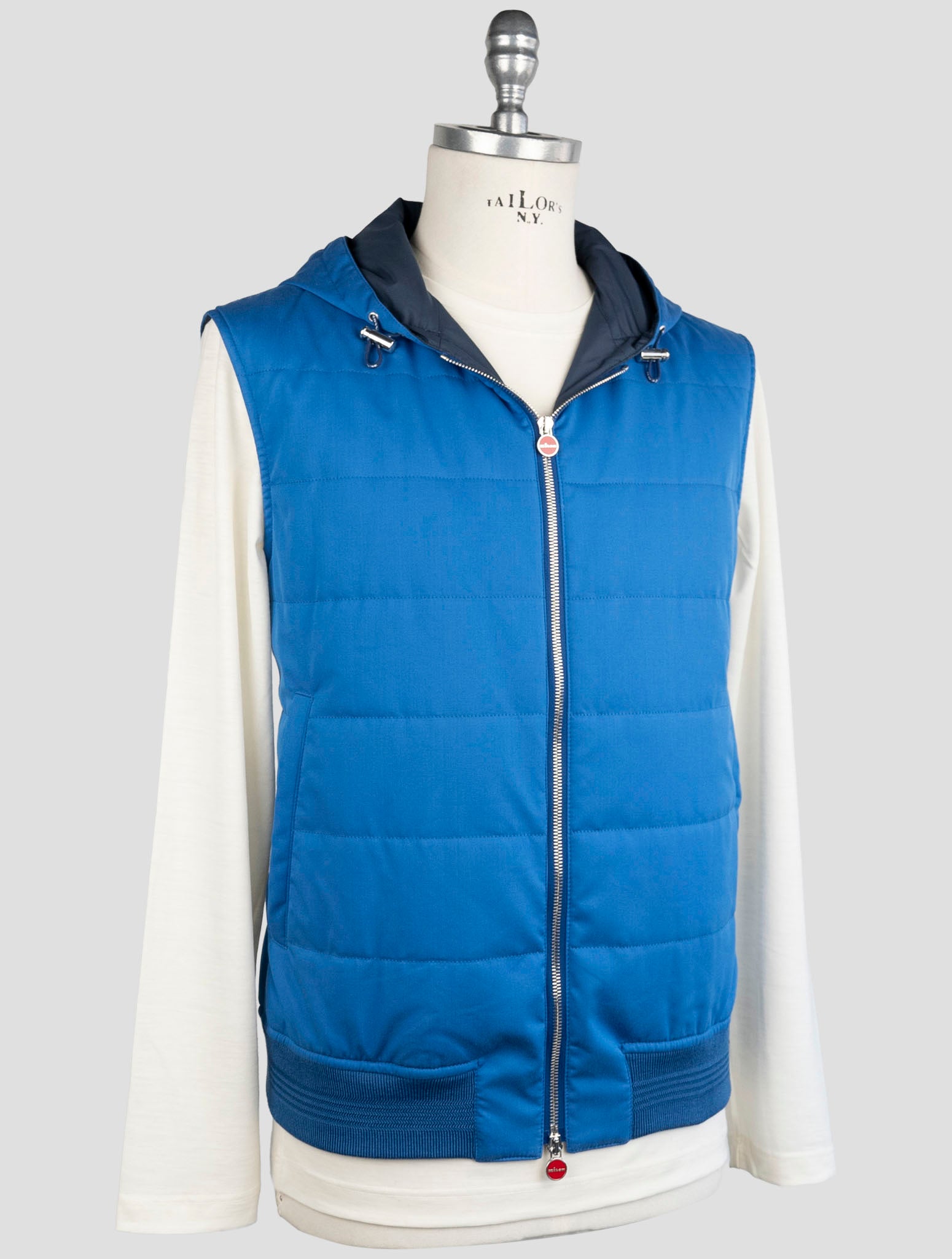 Синий хлопковый жилет Kiton
