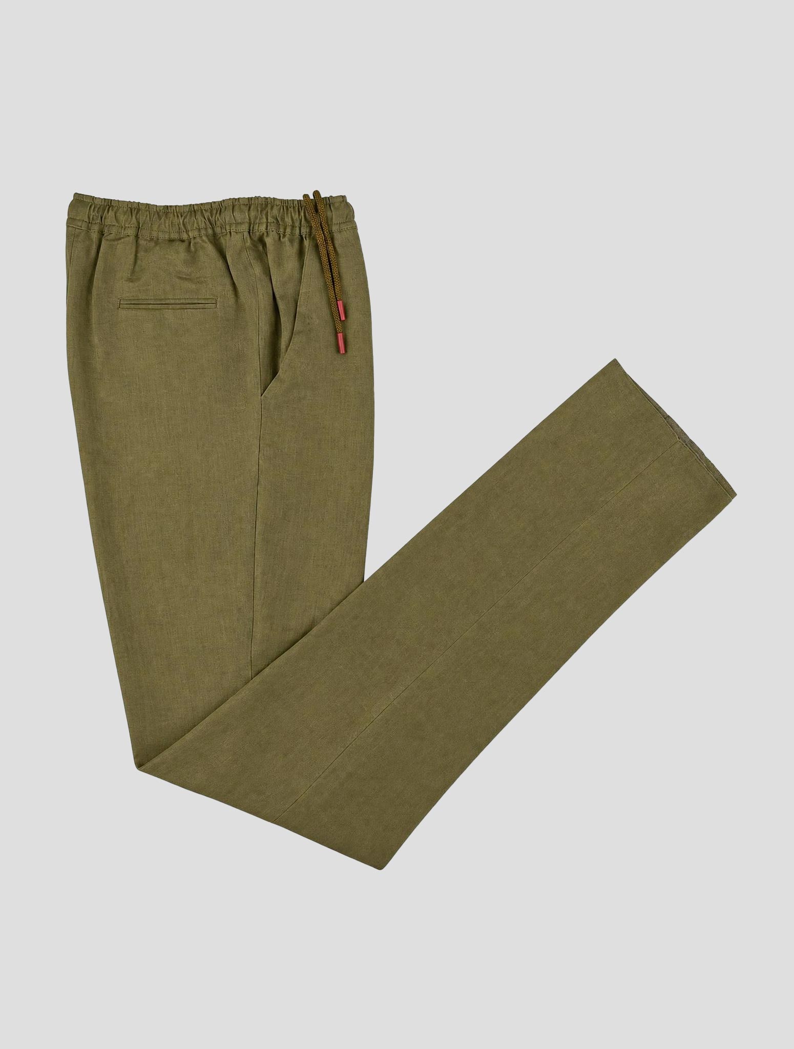 Зеленые льняные брюки Kiton