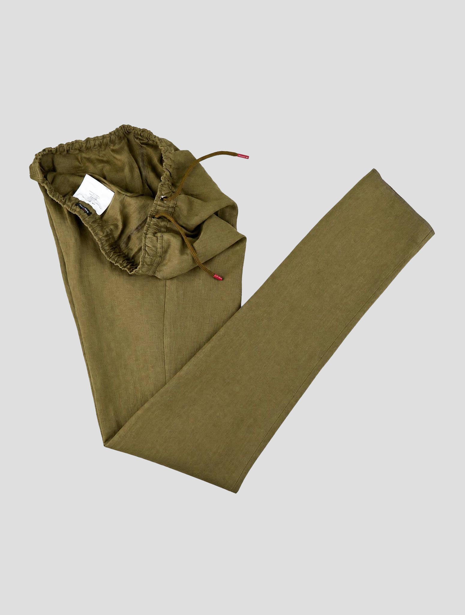 Зеленые льняные брюки Kiton