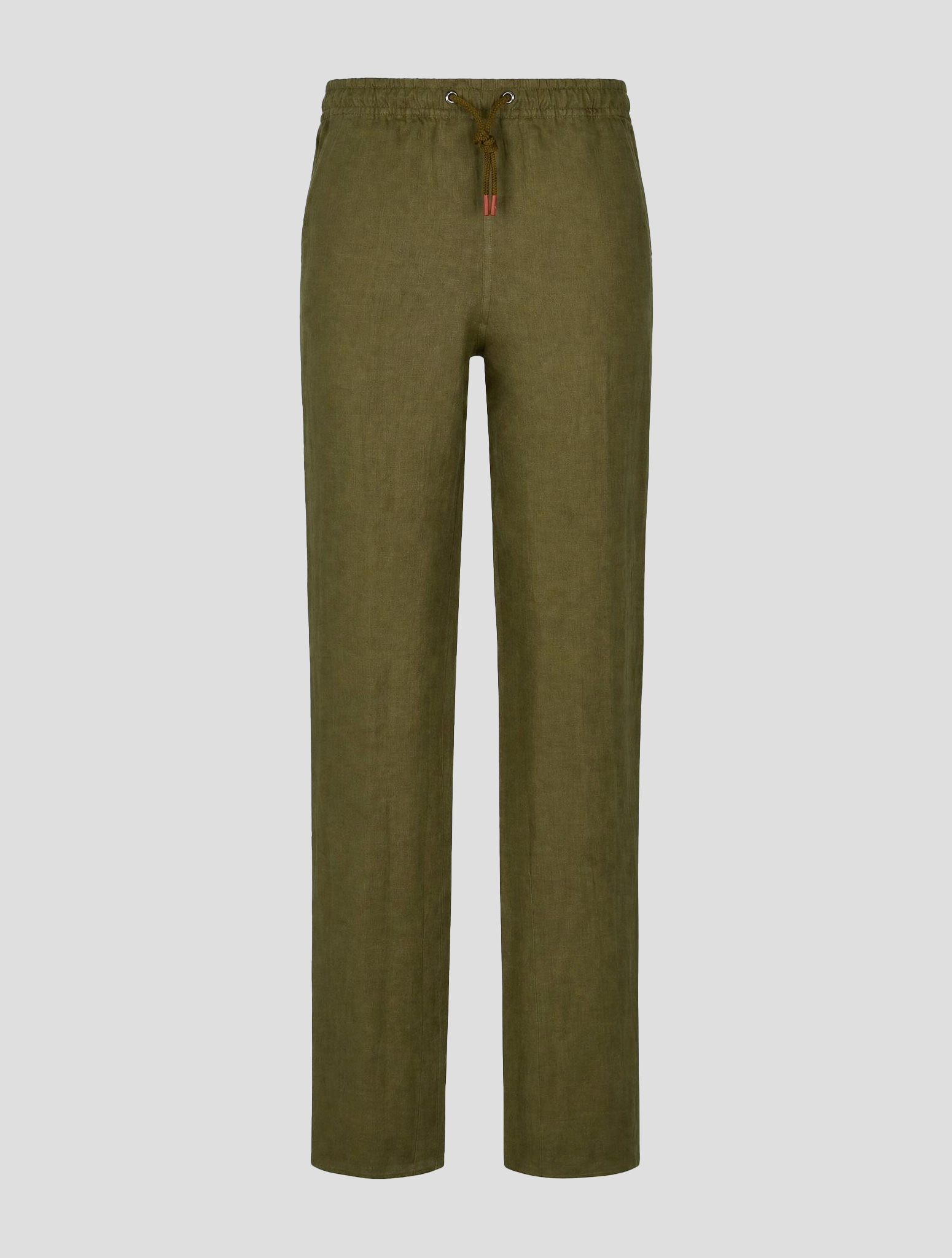 Зеленые льняные брюки Kiton