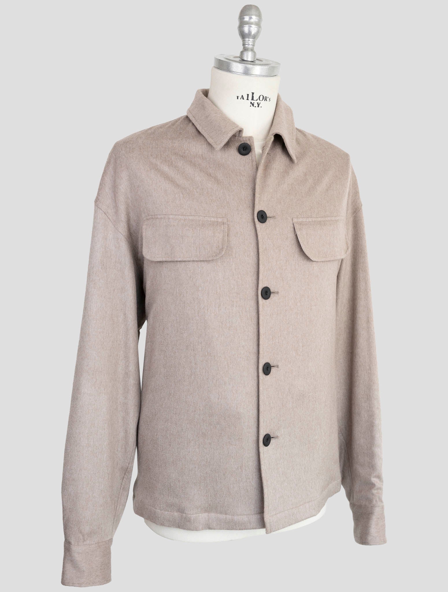 Kiton KNT Бежевая кашемировая рубашка - Итальянский элитный трикотаж