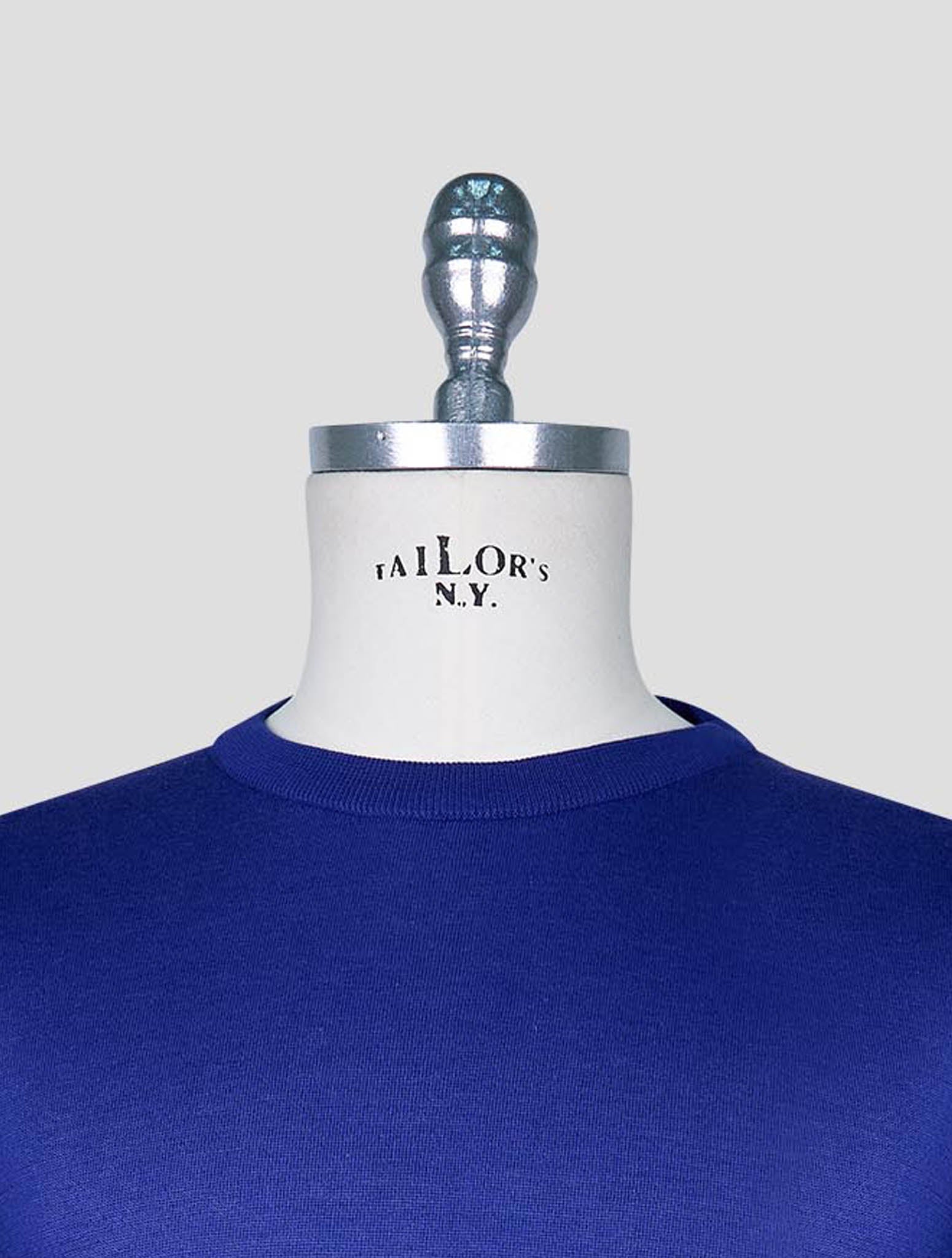 Kiton Blue Cotton T-shirt Long Sleeve