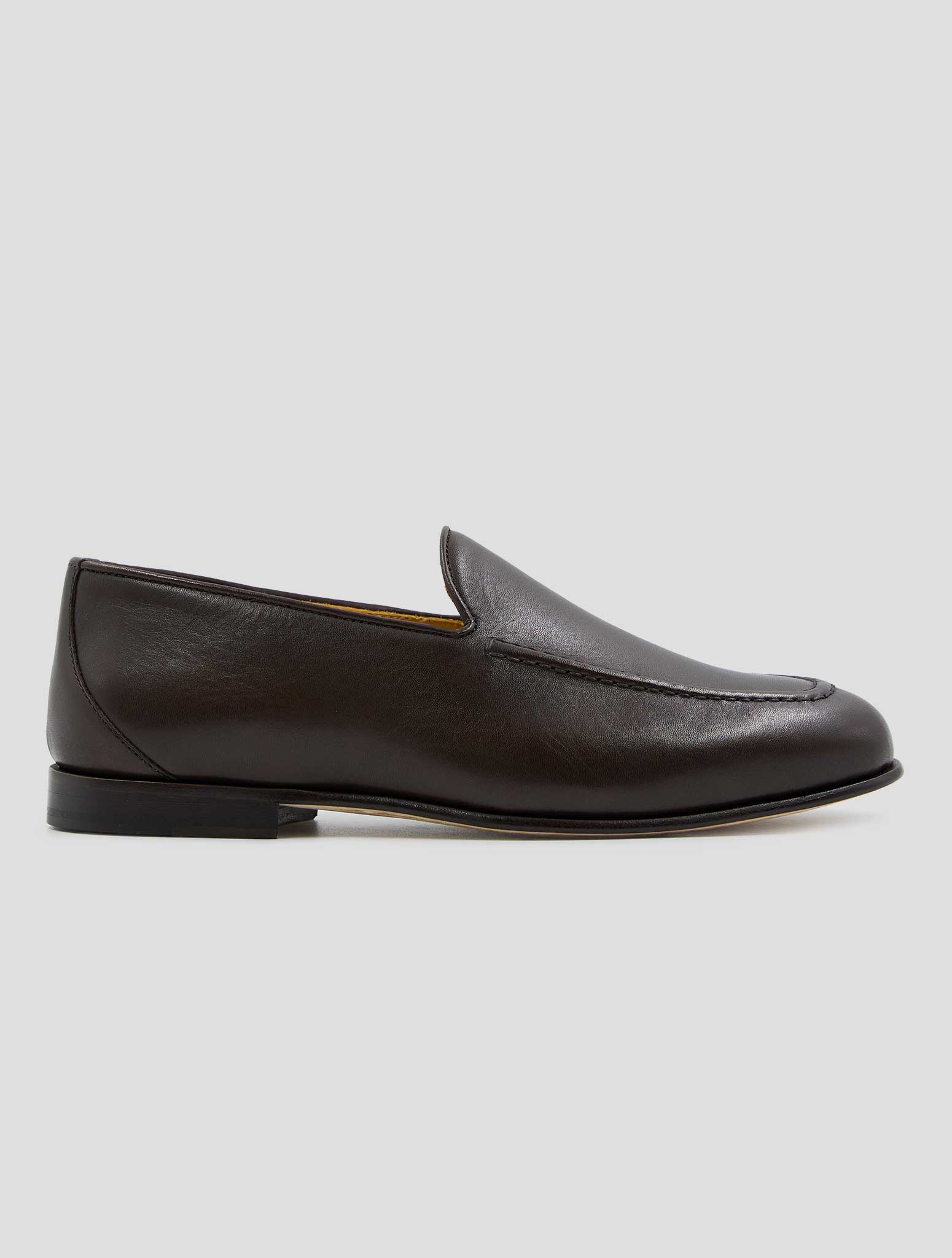Kiton Коричневые кожаные лоферы