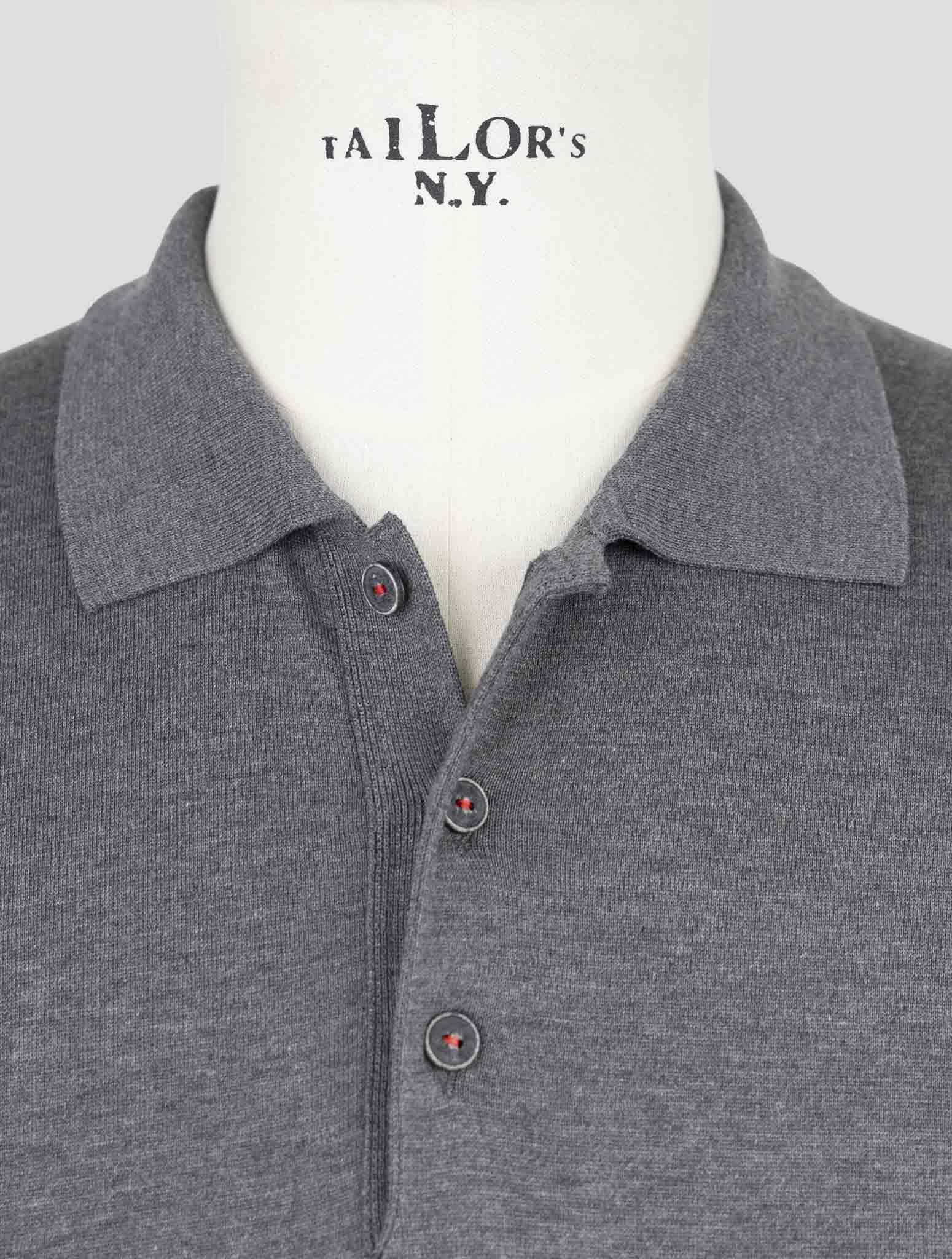 Серая хлопковая рубашка-поло Kiton Premium Premium - итальянская роскошная мужская одежда