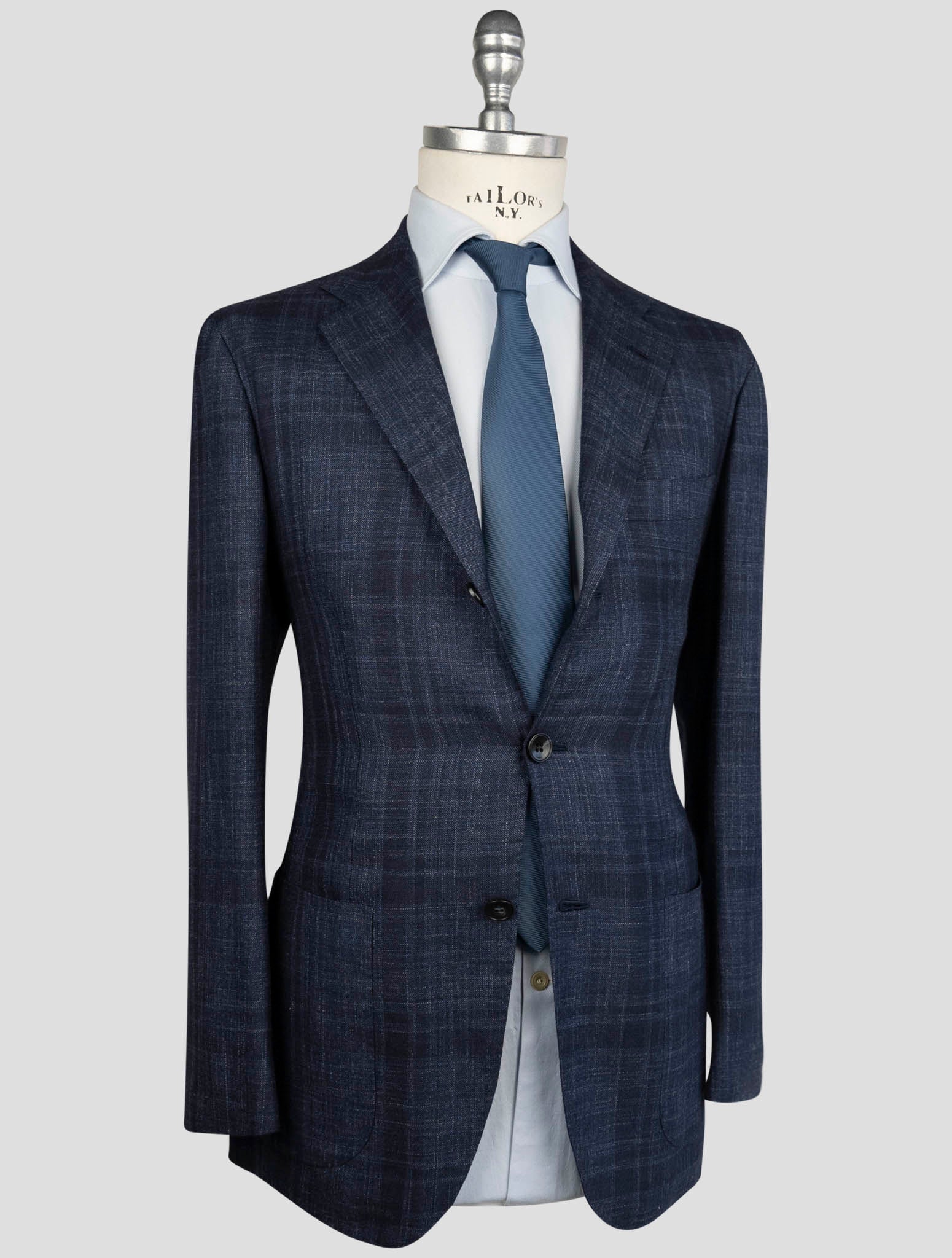 Блейзер Kiton Cashmere Silk Linen Синий - Итальянское спортивное пальто