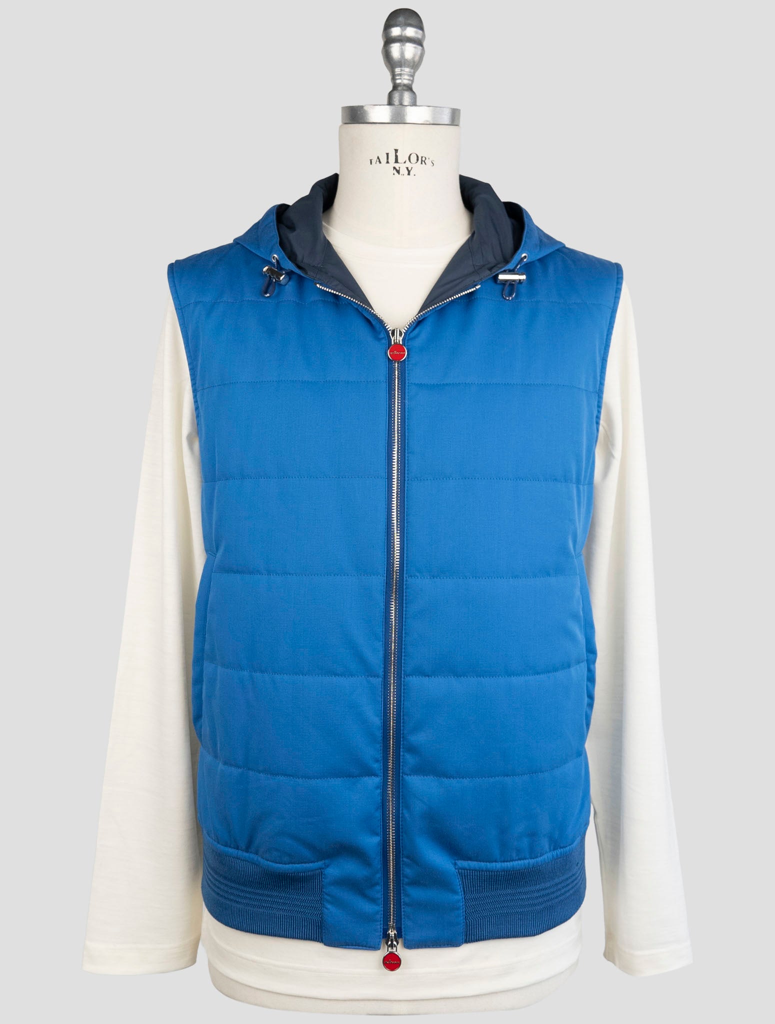 Синий хлопковый жилет Kiton