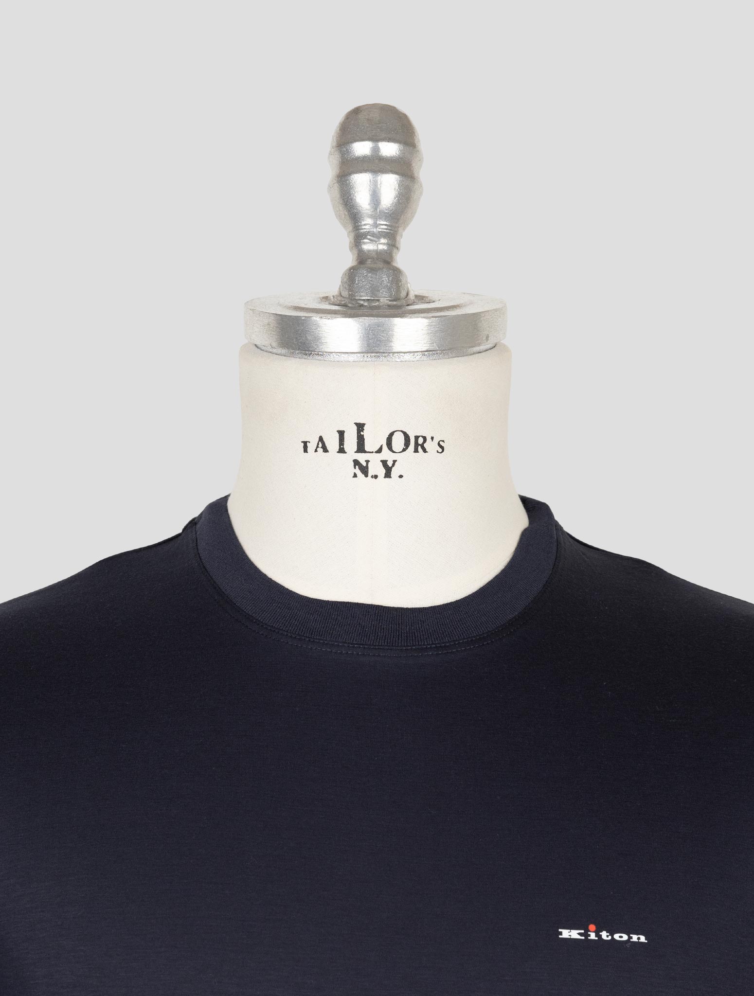 Kiton Dark Blue Cotton T-Shirt