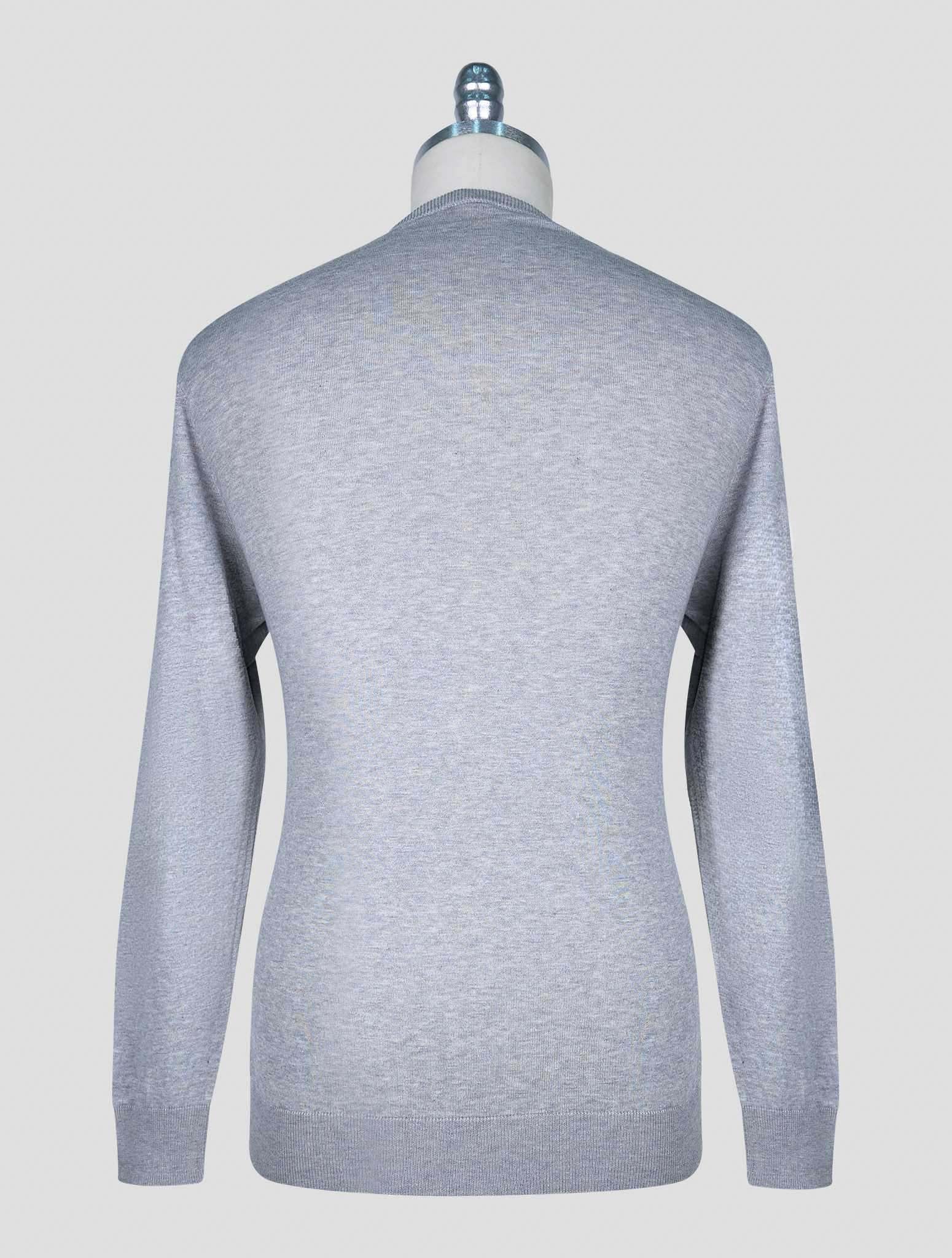 Kiton Gray Cotton T-shirt Long Sleeve