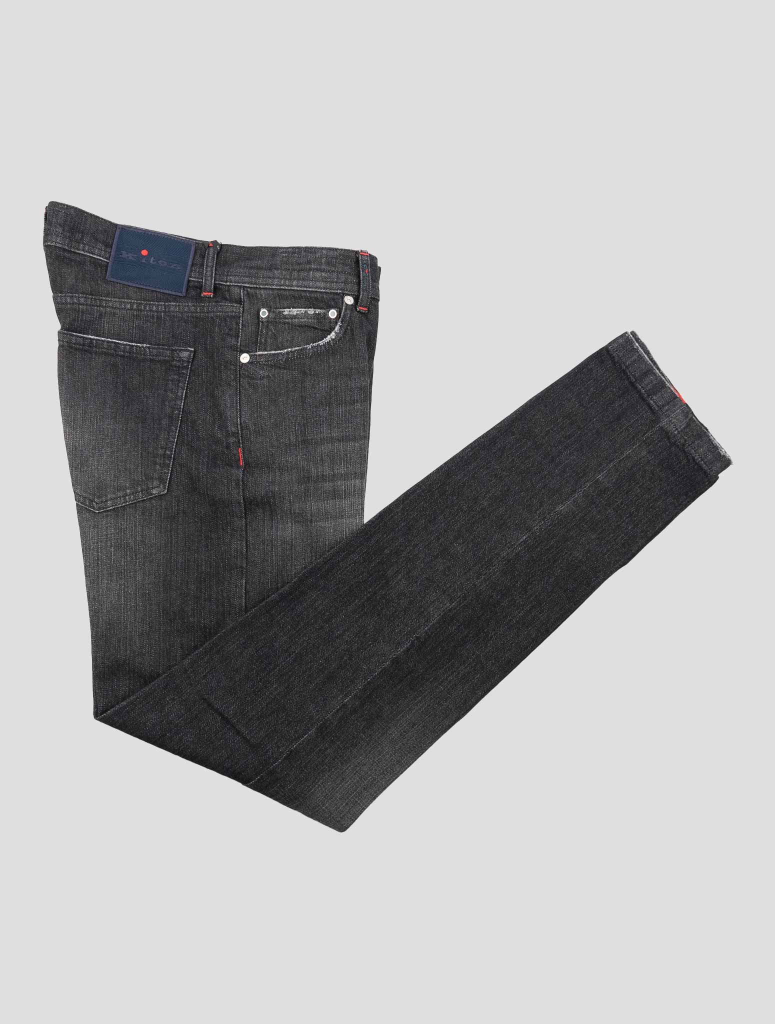Черные хлопковые джинсы Kiton Ea