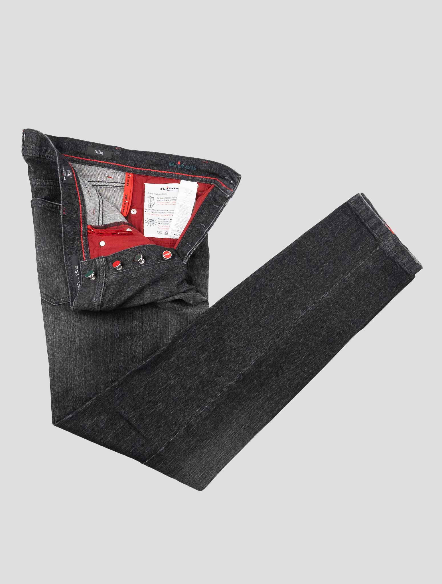 Черные хлопковые джинсы Kiton Ea