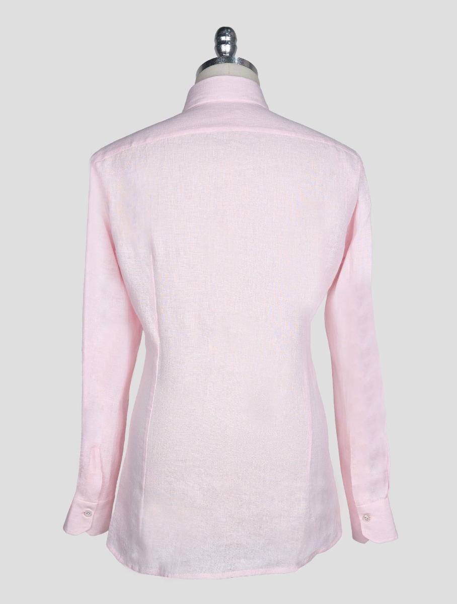 Розовая льняная рубашка Kiton
