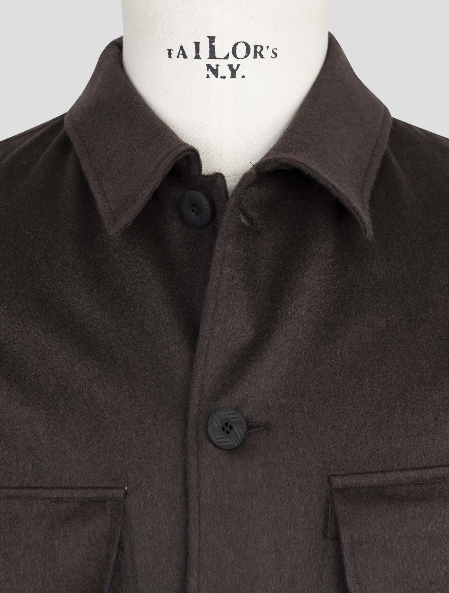 Kiton KNT Коричневая кашемировая рубашка - роскошная итальянская мужская одежда