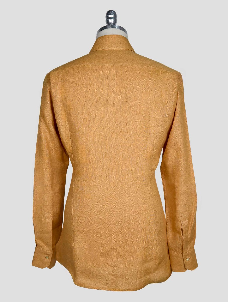Kiton Желтая льняная рубашка