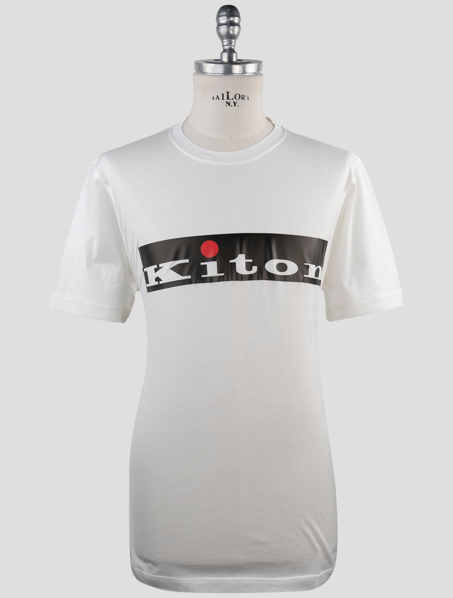 Kiton Premium белая хлопковая футболка — мужская базовая модель итальянского производства