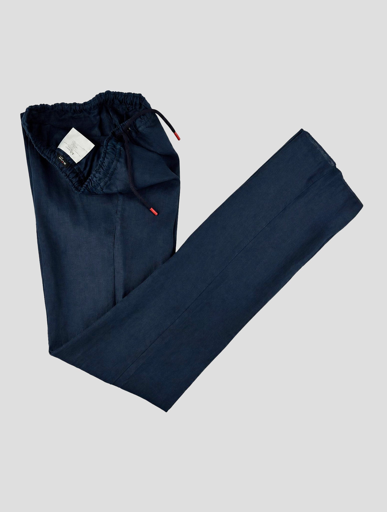 Kiton Синие льняные брюки