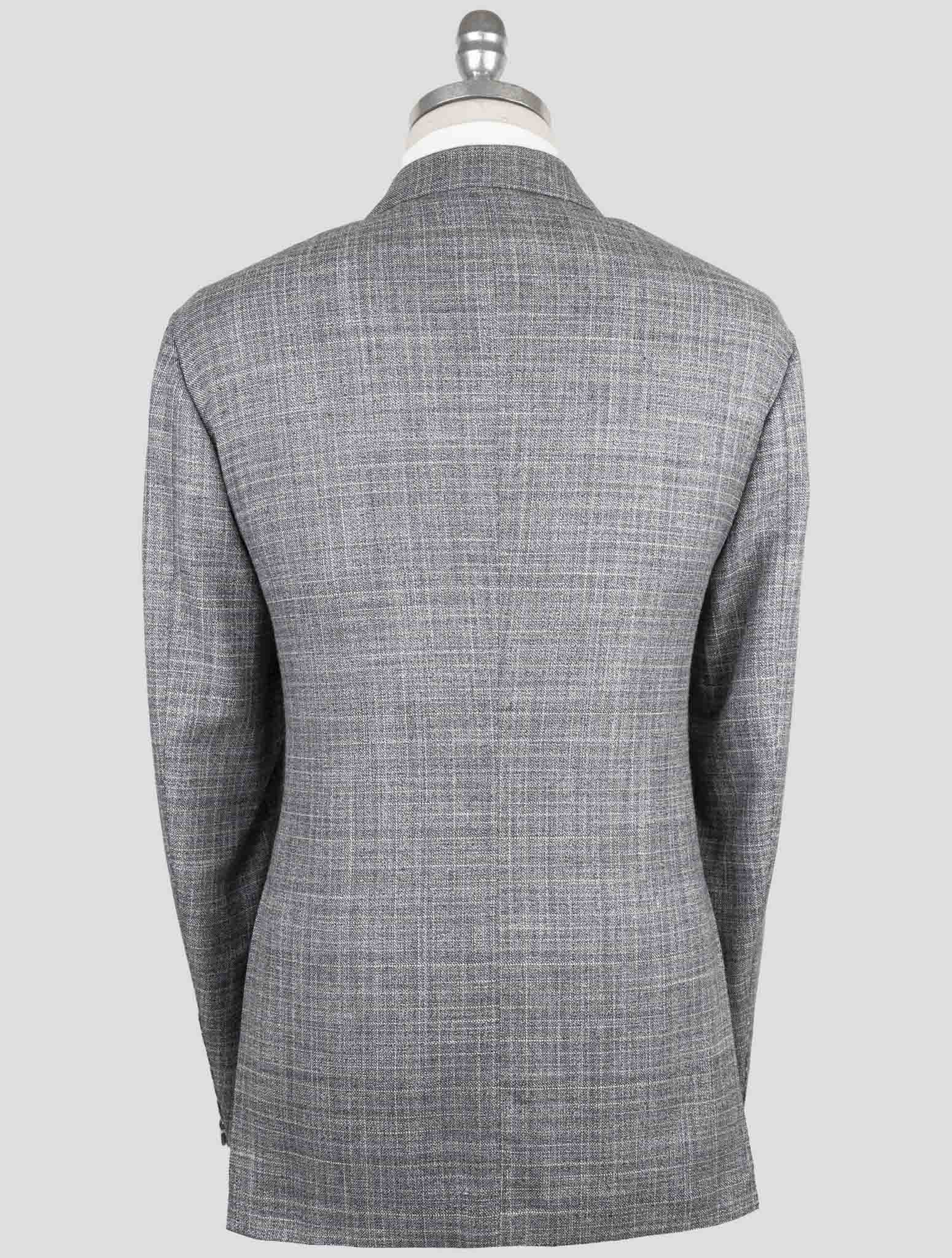 Kiton Блейзер ручной работы из кашемира, шелка, шерсти и льна, серый итальянский