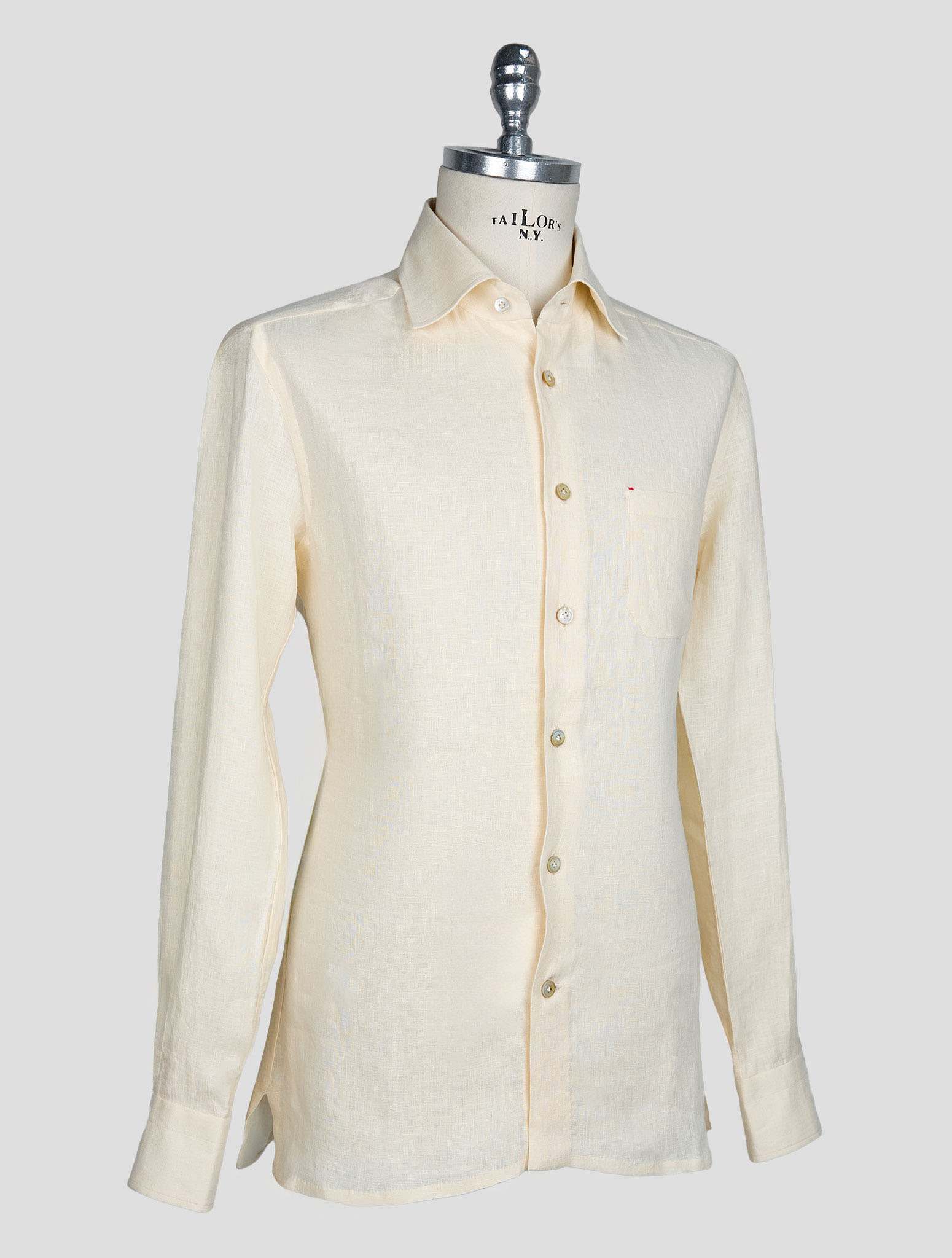 Kiton Бежевая льняная рубашка