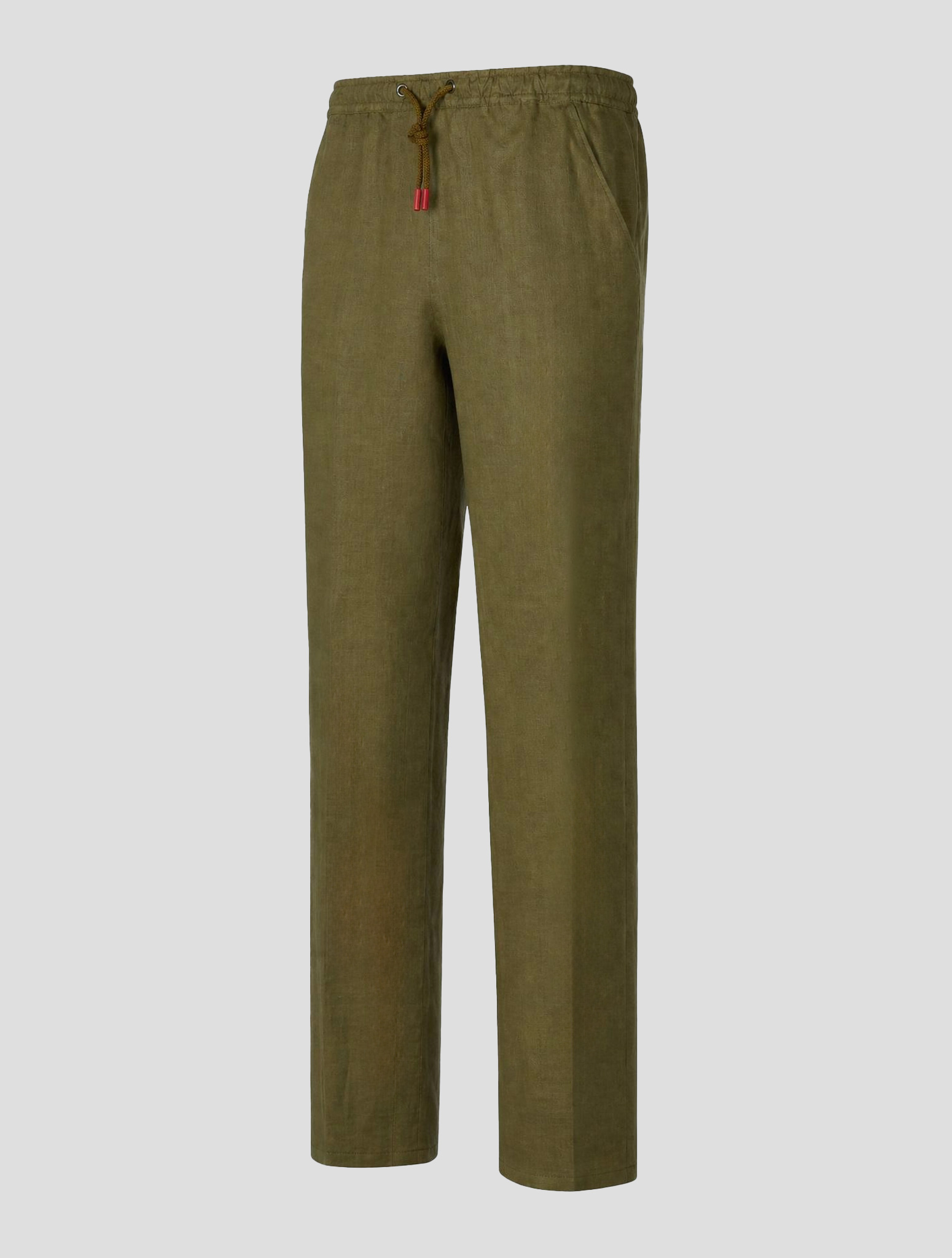Зеленые льняные брюки Kiton
