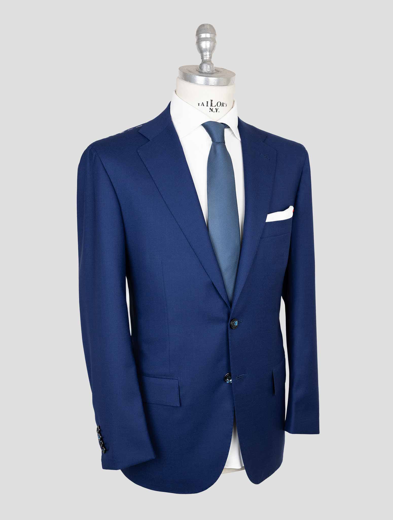 Kiton Blue Virgin Wool Ea  Suit