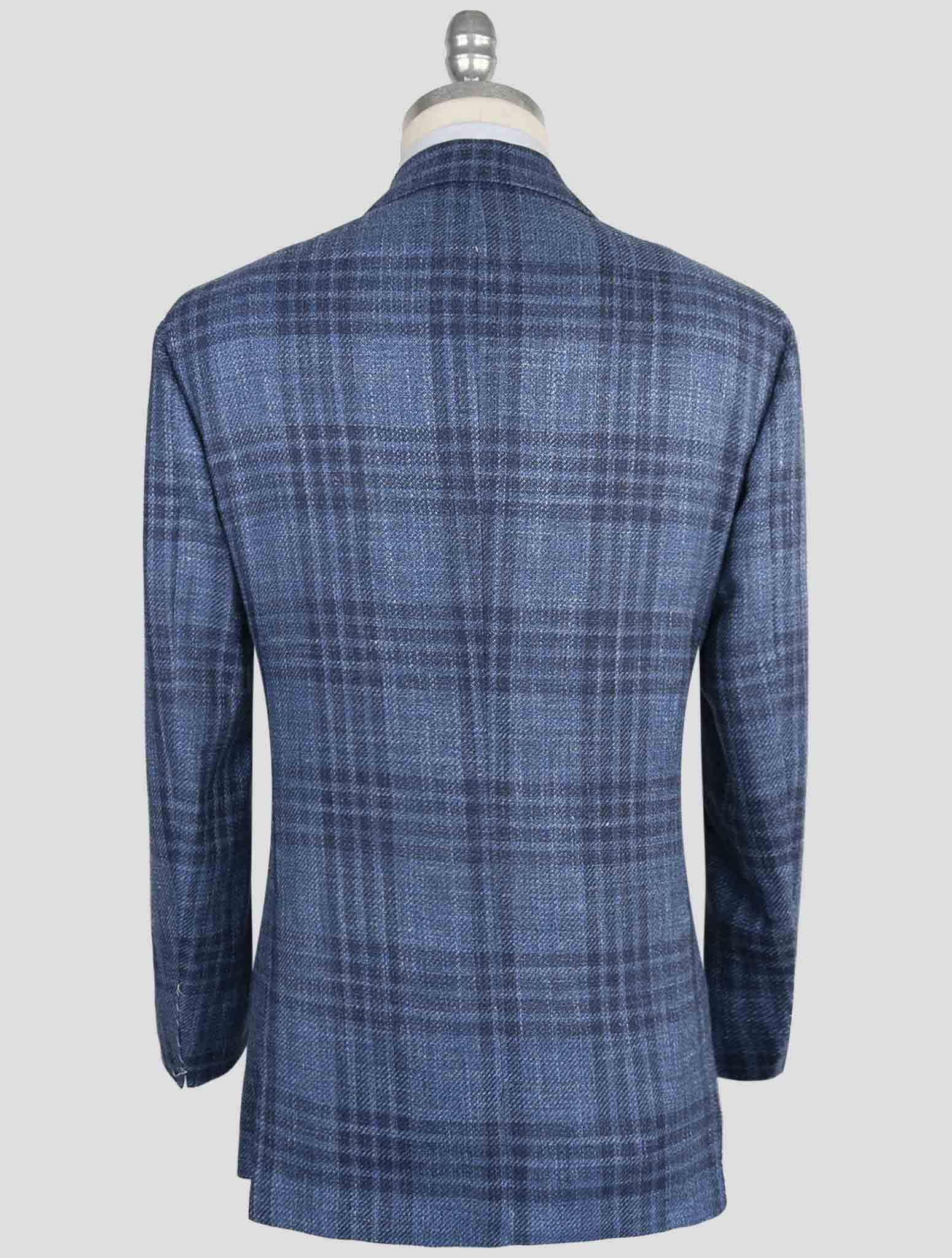 Синий блейзер Kiton из натуральной шерсти, кашемира, шелка и льна - итальянское производство