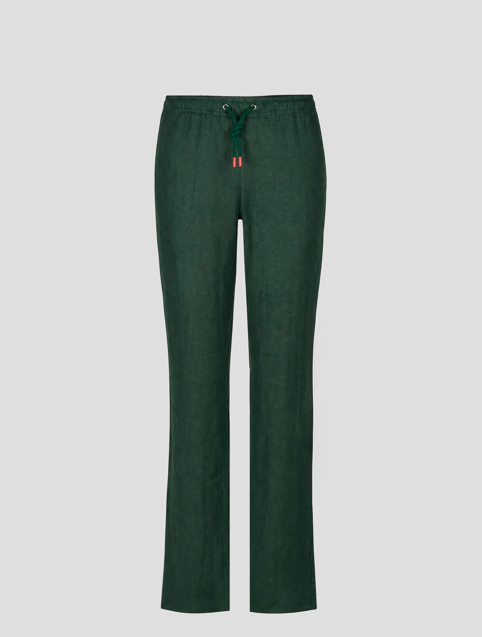 Зеленые льняные брюки Kiton
