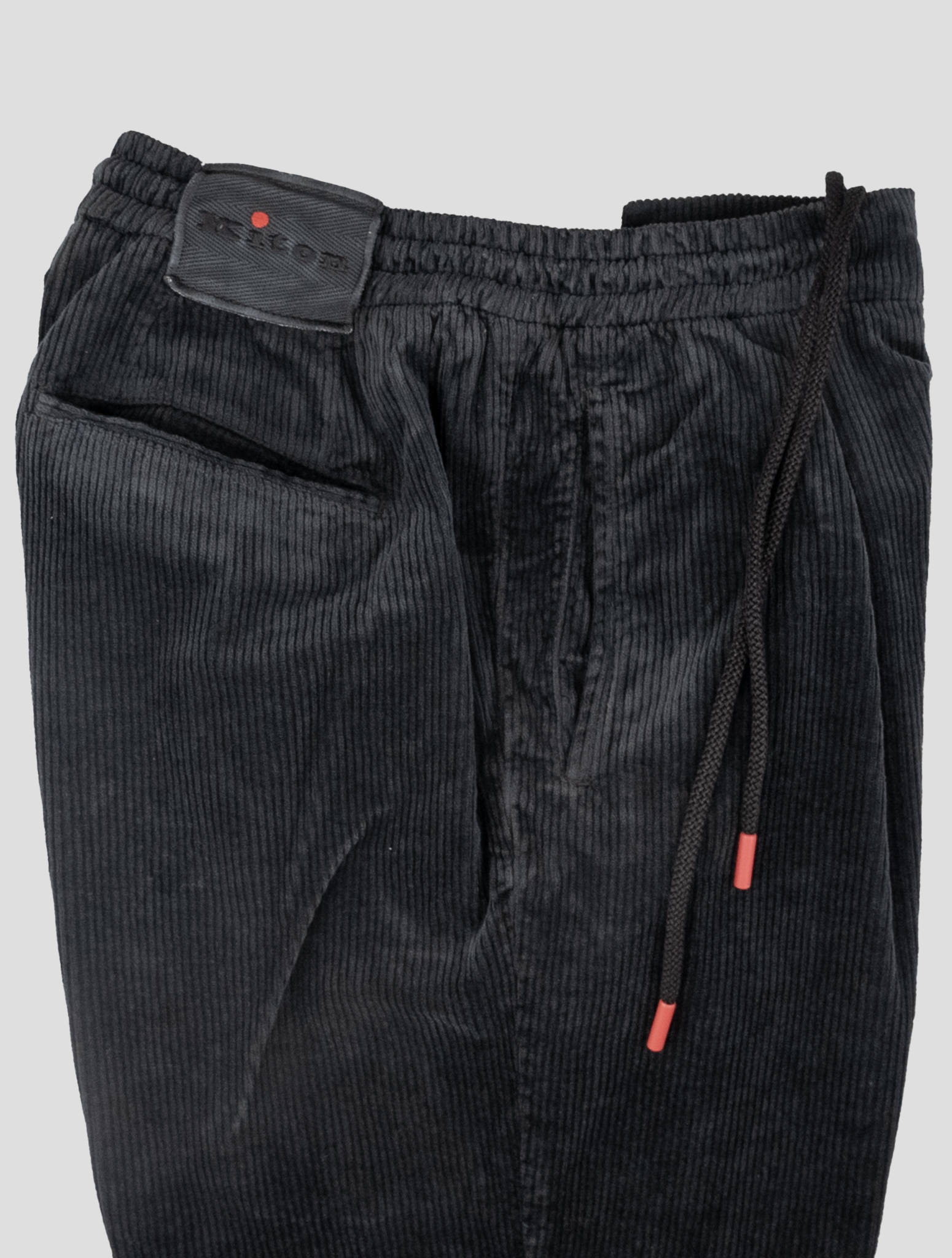 Kiton Black Cotton Cashmere Ea Velvet Pants