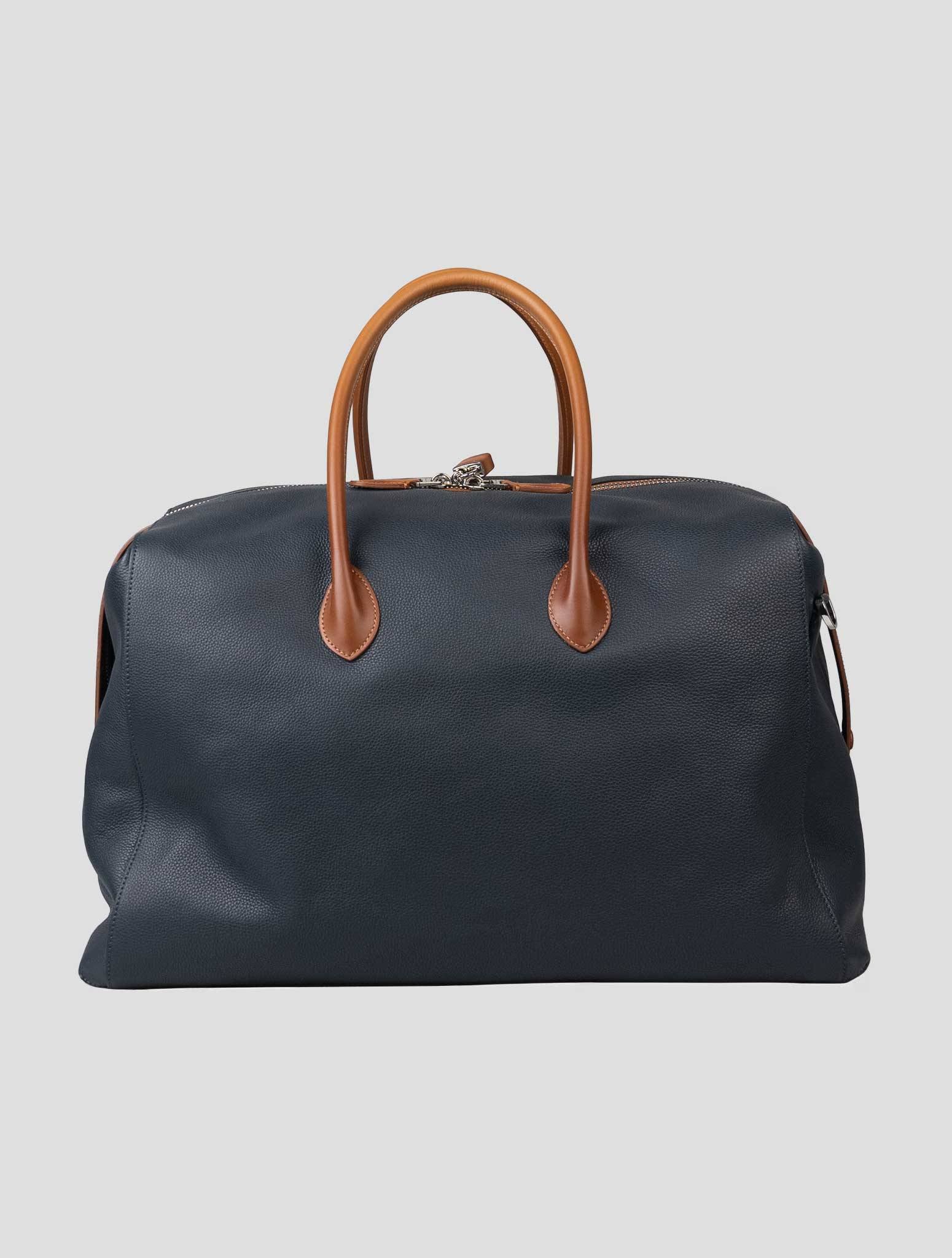 Синяя кожаная дорожная сумка Santoni