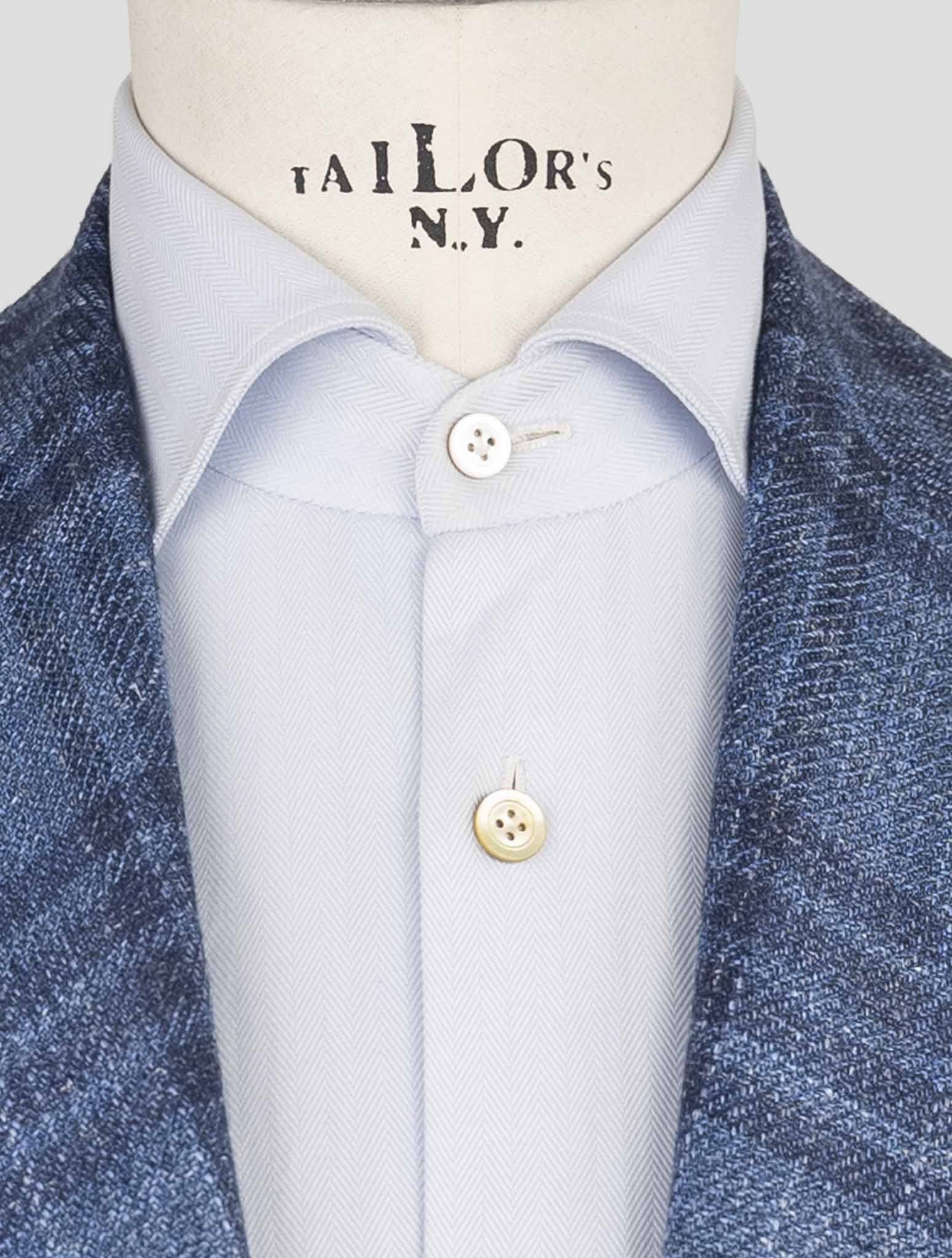 Синий блейзер Kiton из натуральной шерсти, кашемира, шелка и льна - итальянское производство