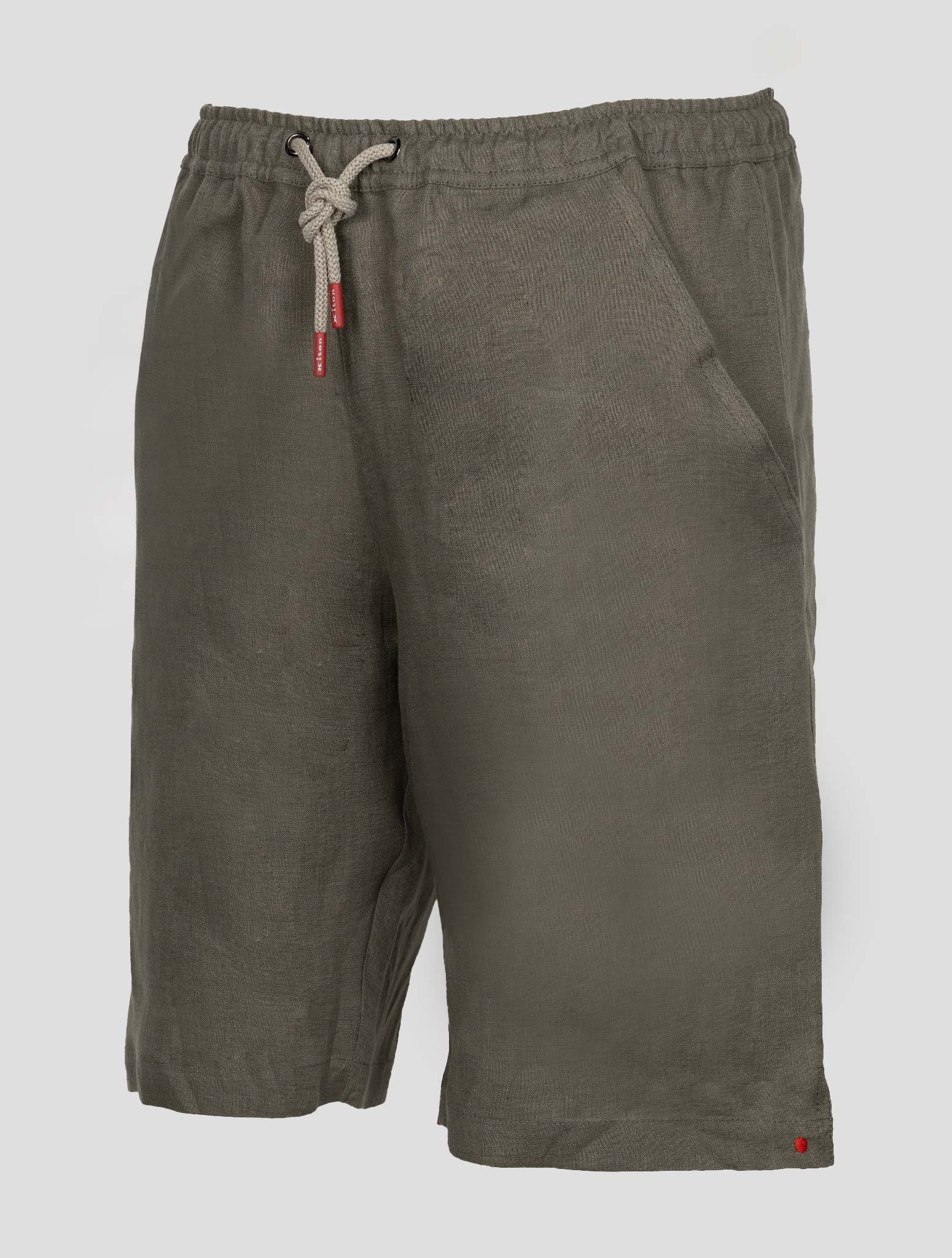 Короткие льняные шорты Kiton Taupe