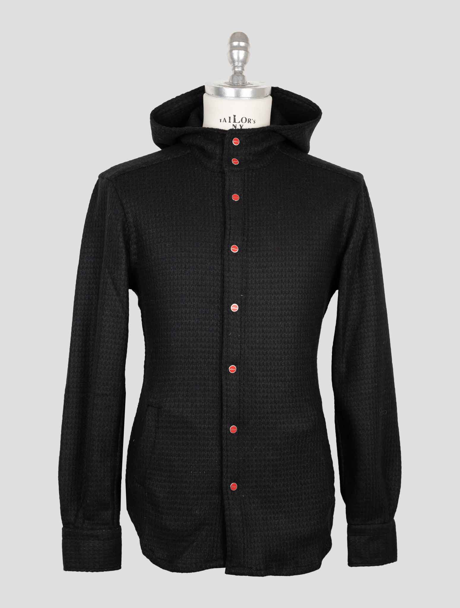 Kiton Black Wool Pa Shirt Mariano