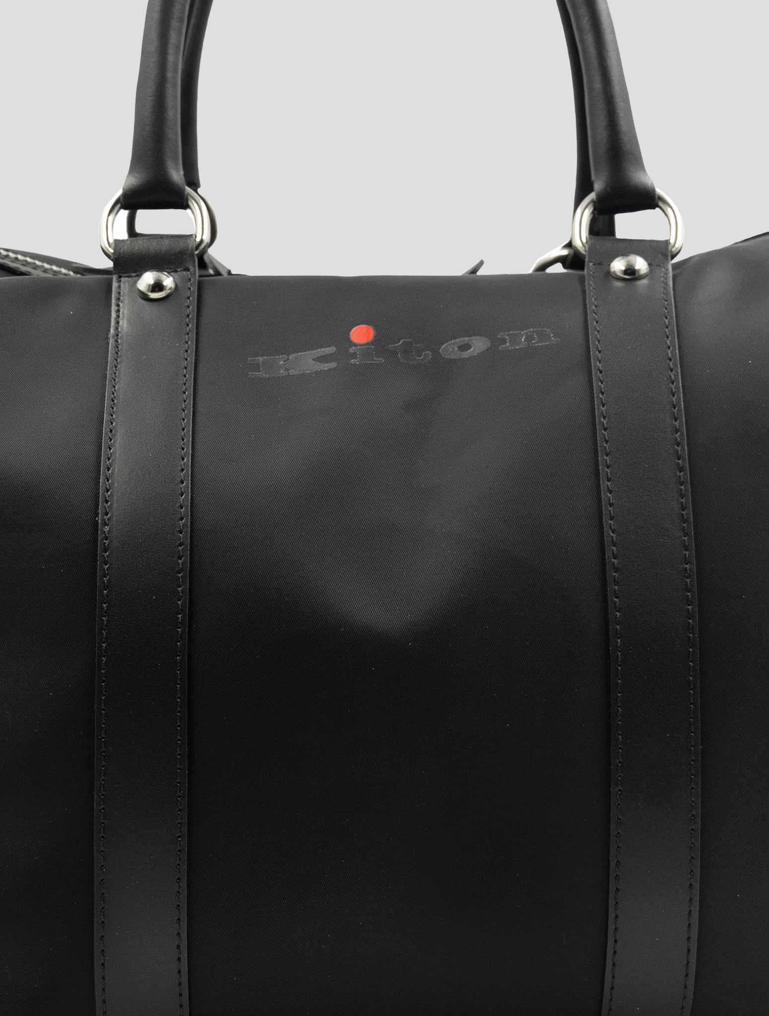 Kiton Black Pa Pc Leather Travel Bag
