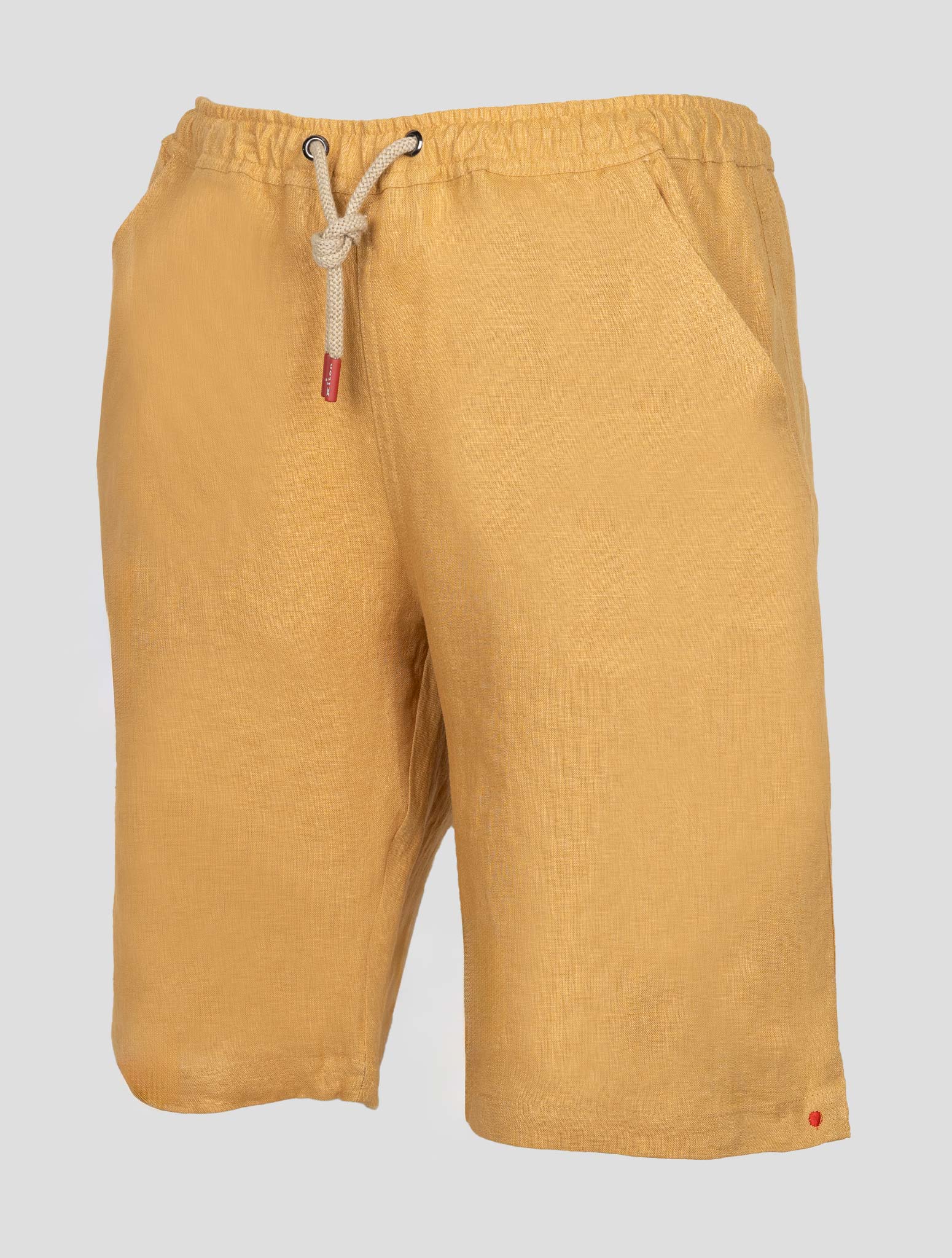 Желтые льняные короткие брюки Kiton