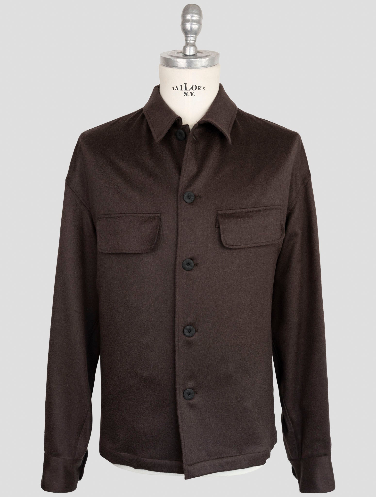 Kiton KNT Коричневая кашемировая рубашка - роскошная итальянская мужская одежда