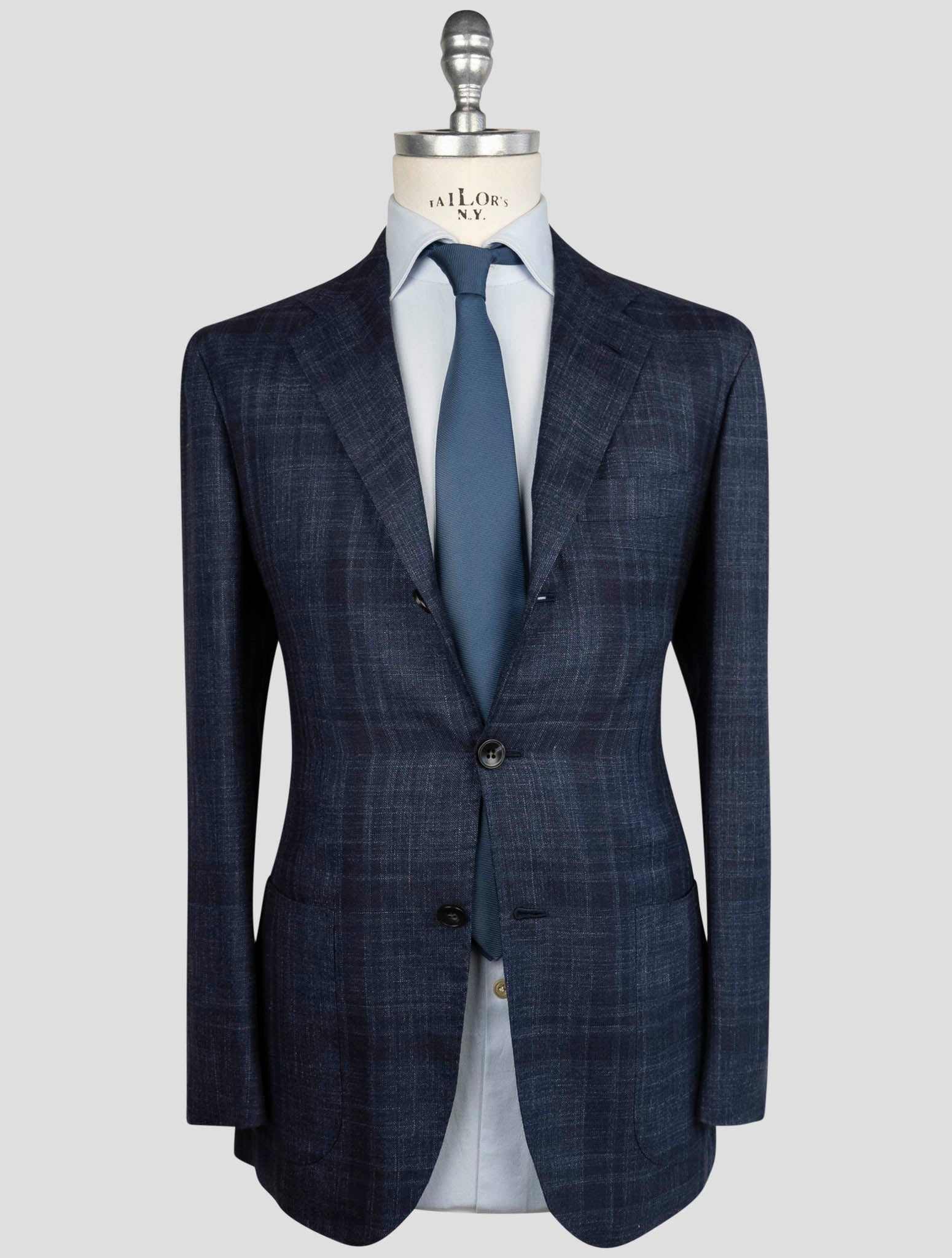 Блейзер Kiton Cashmere Silk Linen Синий - Итальянское спортивное пальто