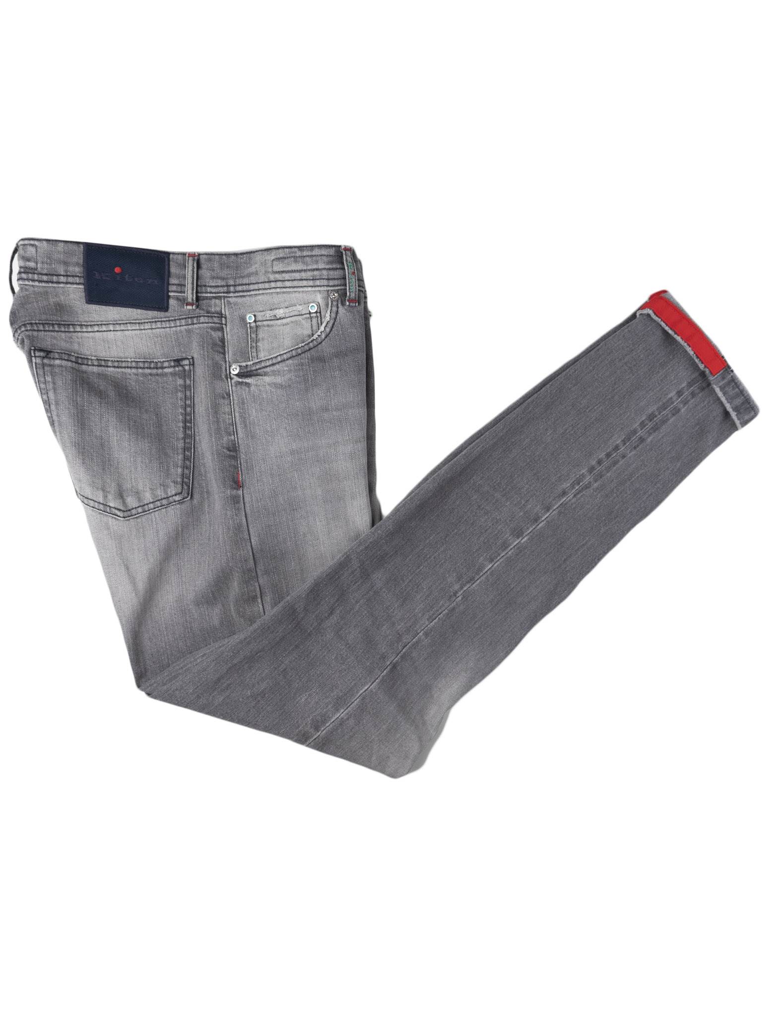 Серые хлопковые джинсы Kiton Ea