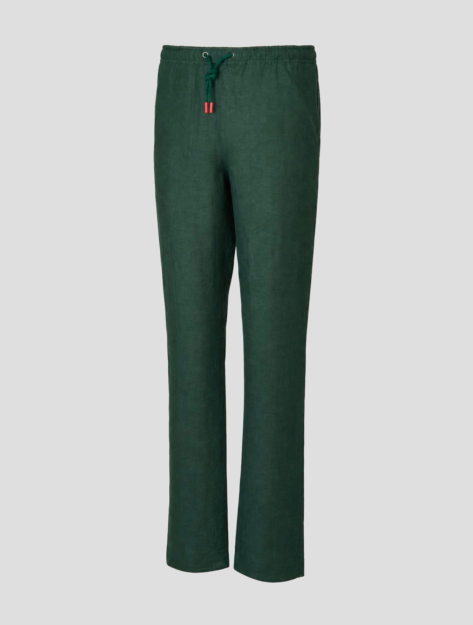 Зеленые льняные брюки Kiton