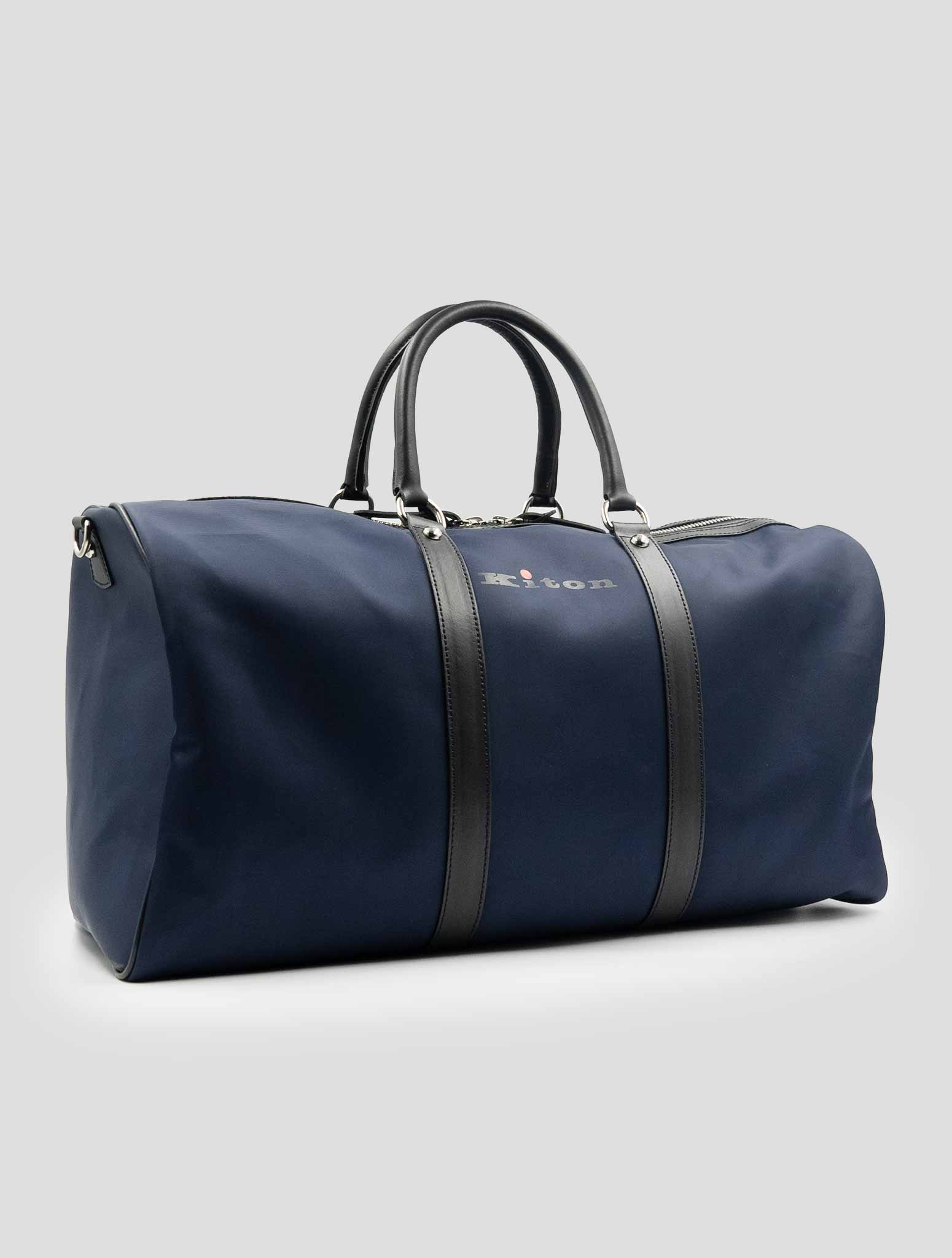 Kiton Blue Pa Pc Leather Travel Bag