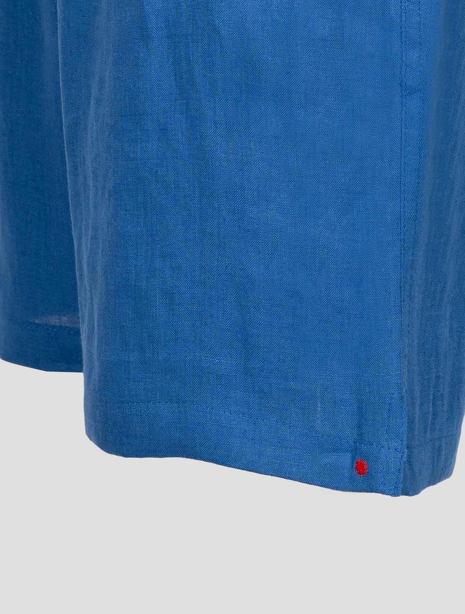 Синие льняные короткие брюки Kiton