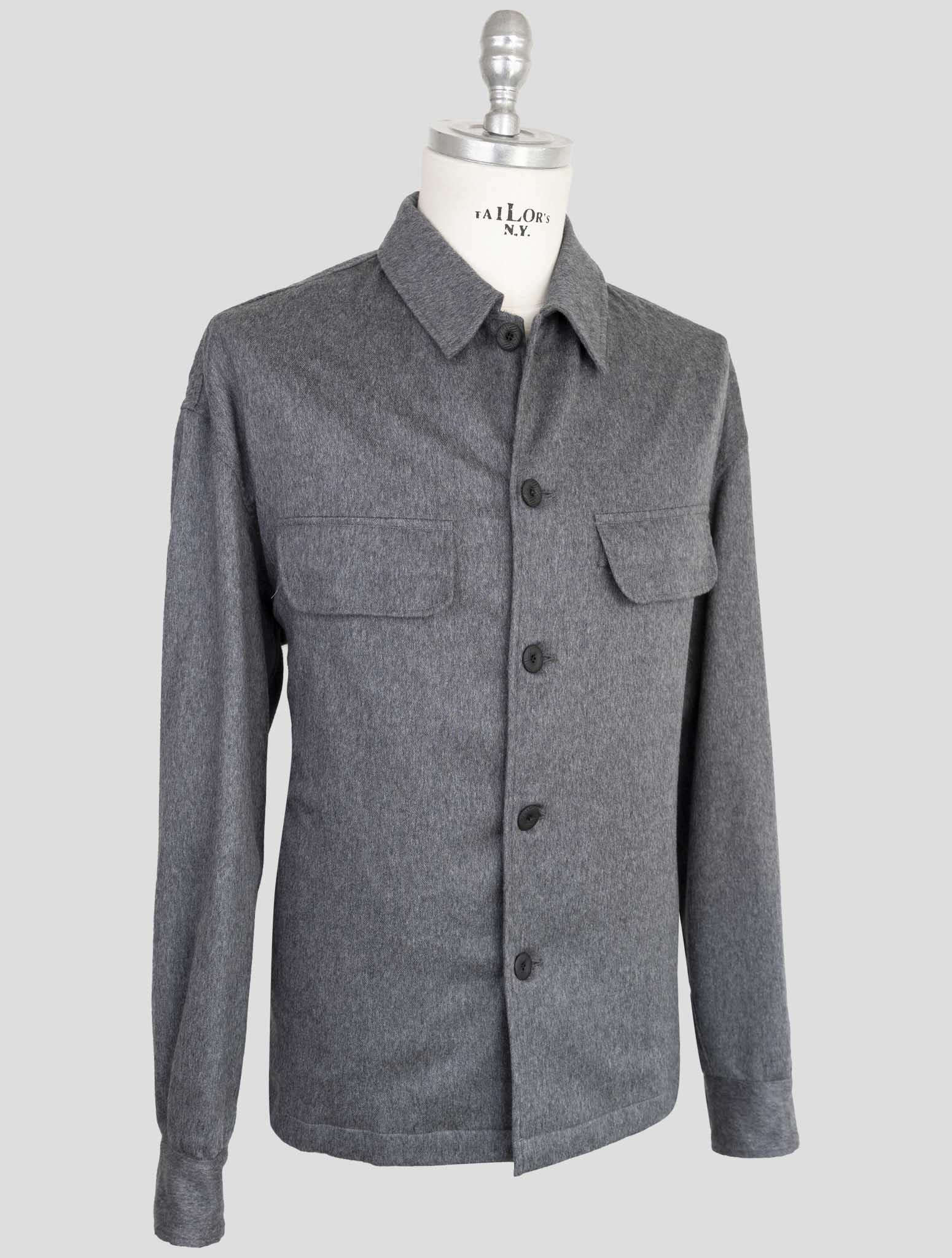 Kiton KNT Серая кашемировая рубашка - роскошная итальянская мужская одежда