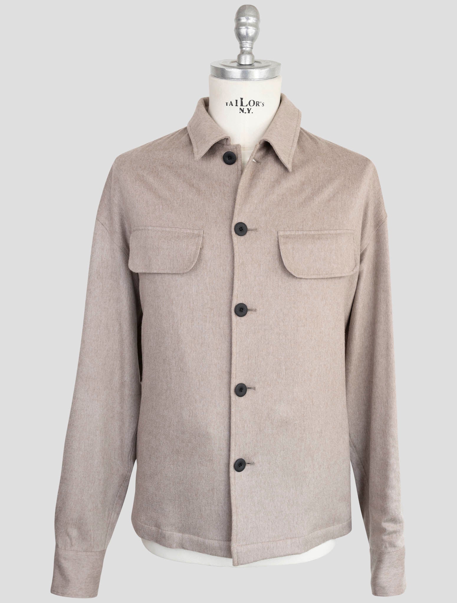 Kiton KNT Бежевая кашемировая рубашка - Итальянский элитный трикотаж