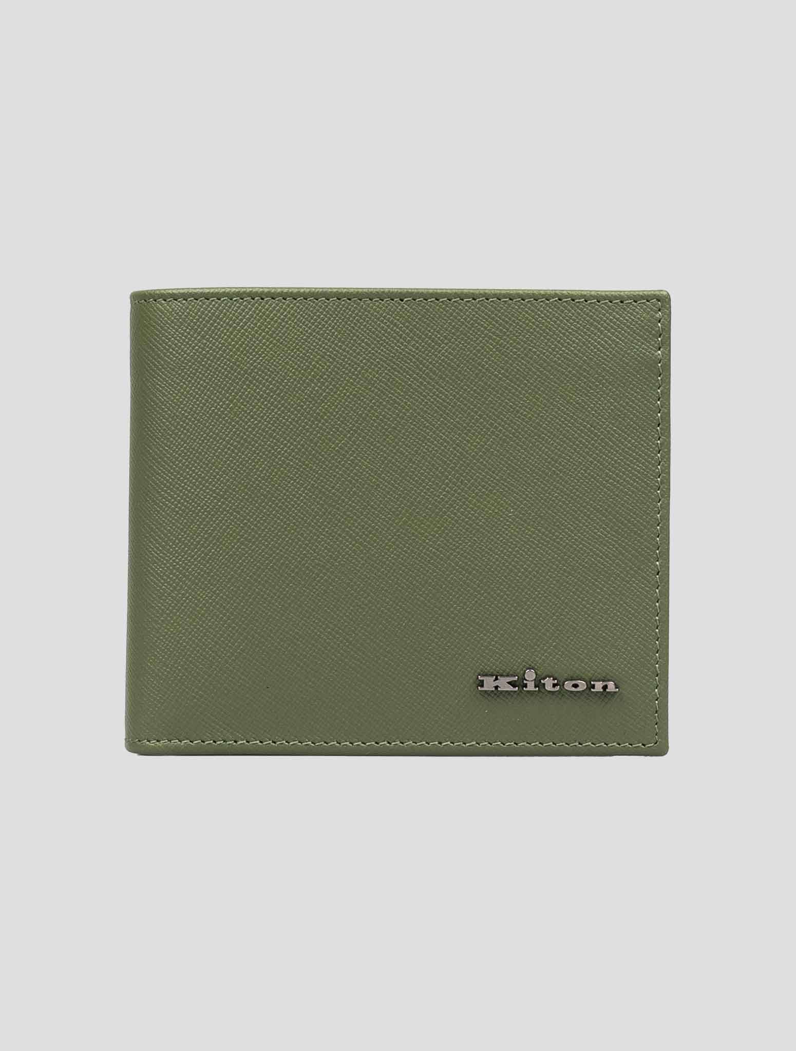 Зеленый кожаный кошелек Kiton