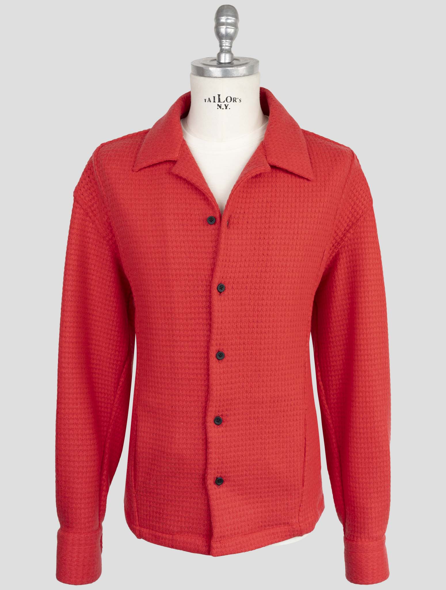 Красная шерстяная рубашка Kiton KNT Premium - итальянская ручная работа