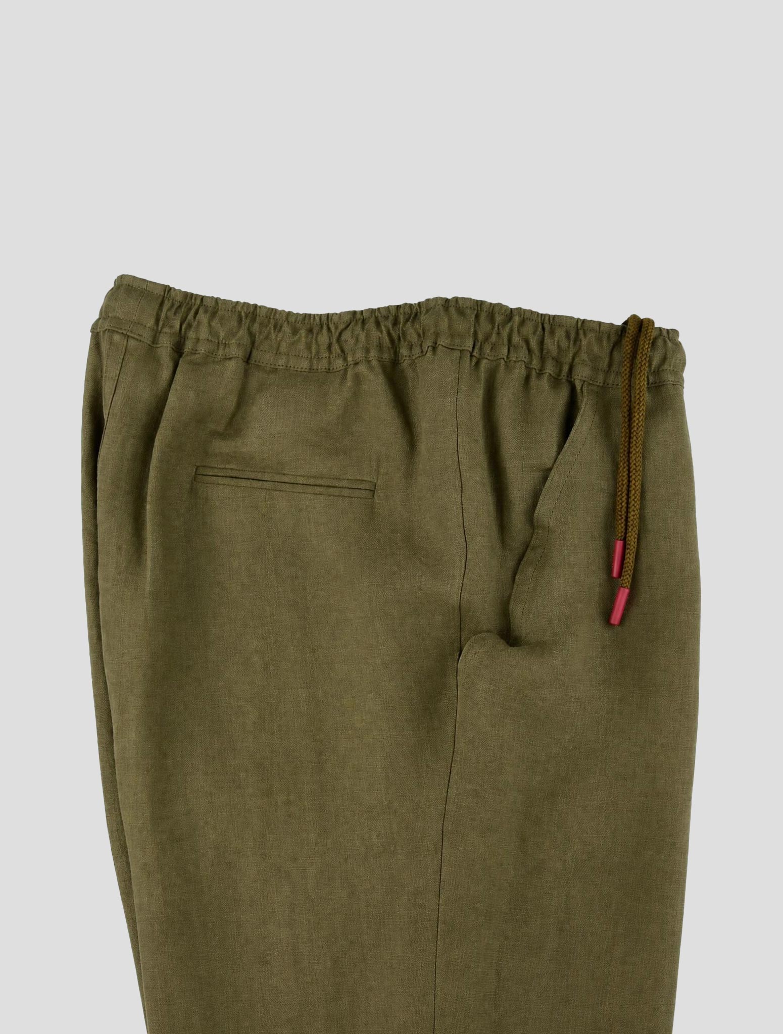 Зеленые льняные брюки Kiton