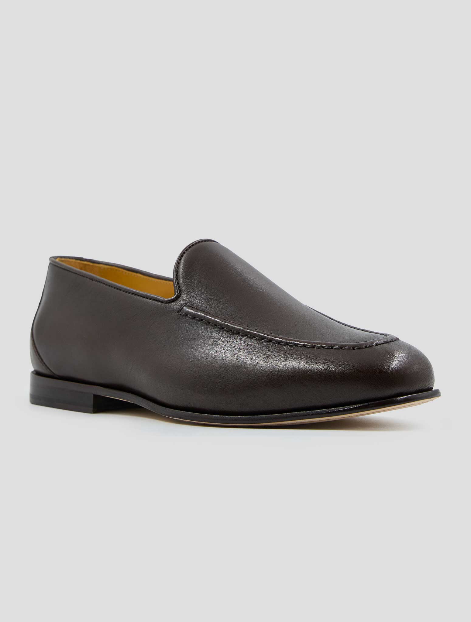 Kiton Коричневые кожаные лоферы