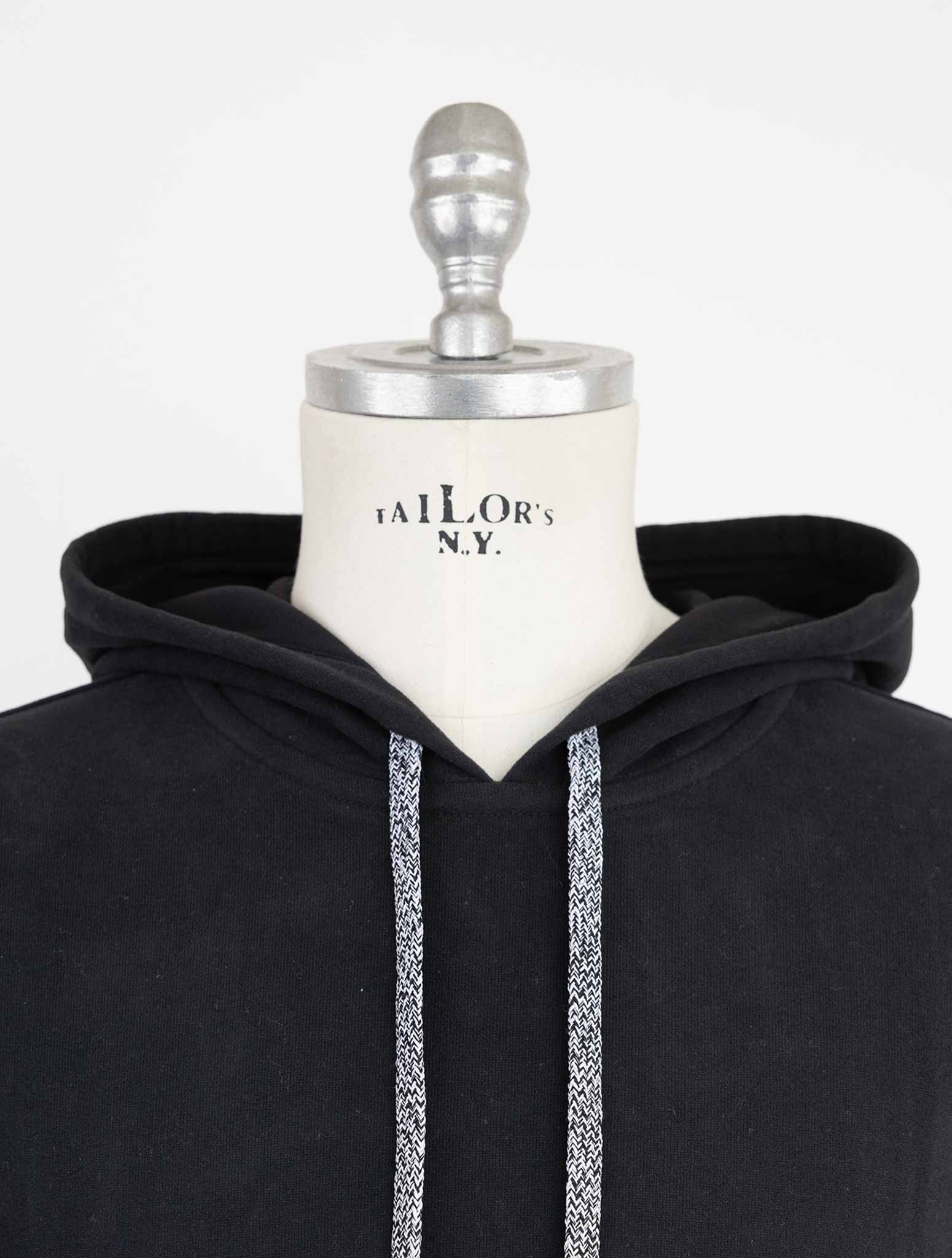 Черный хлопковый спортивный костюм Kiton — толстовка с капюшоном на молнии во всю длину и спортивный комплект