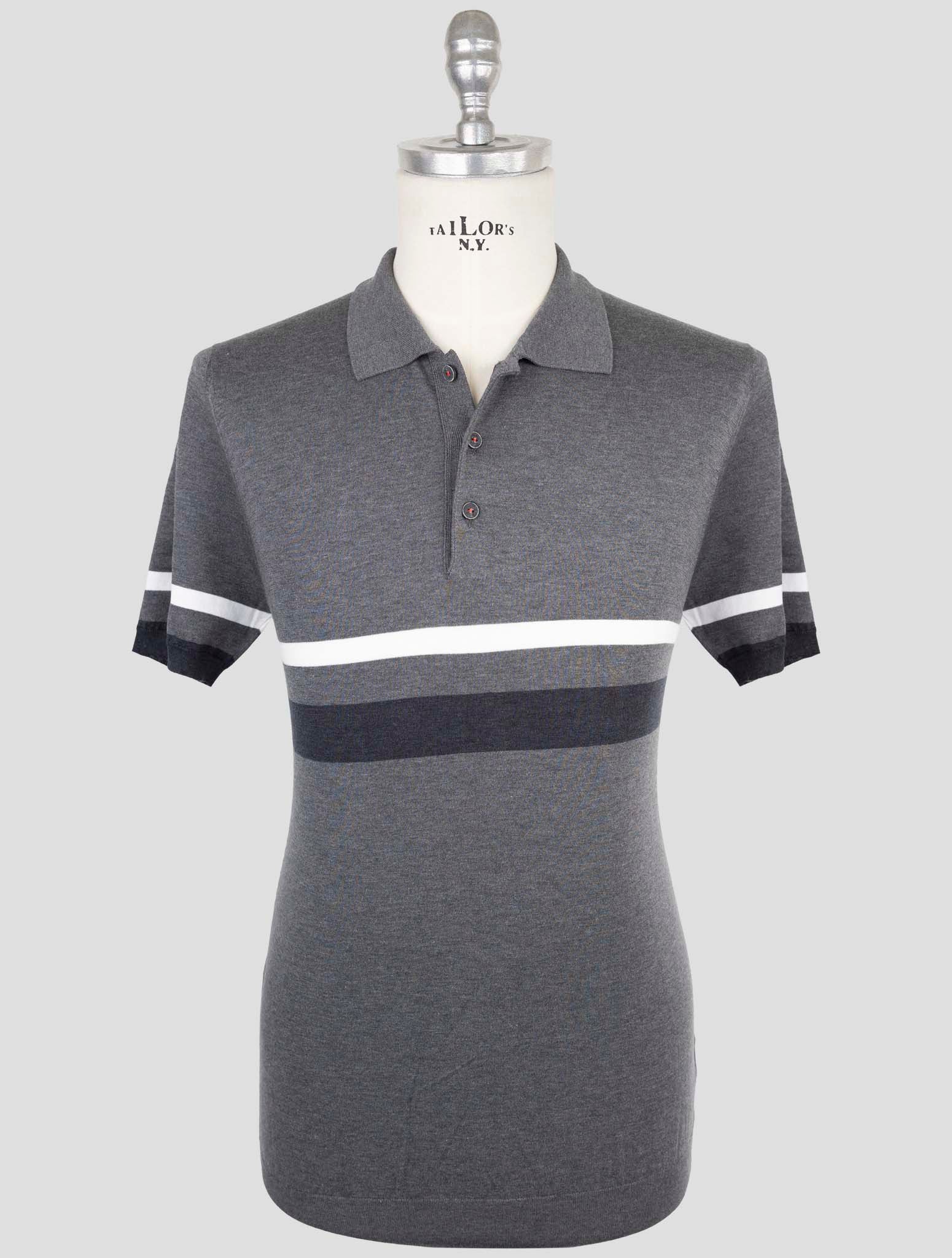 Серая хлопковая рубашка-поло Kiton Premium Premium - итальянская роскошная мужская одежда